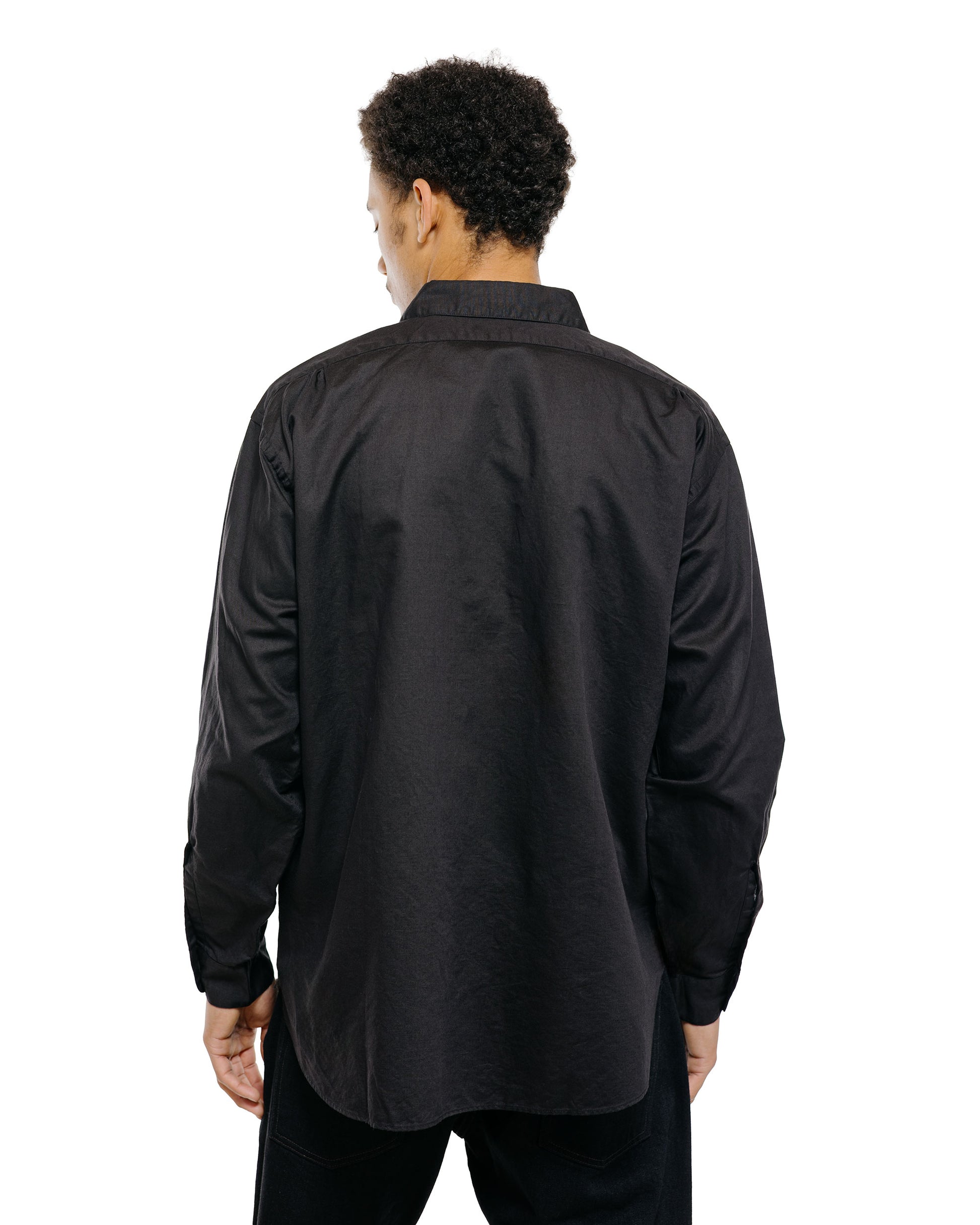 CIOTA Regular Collar Shirt Cotton/Linen Black