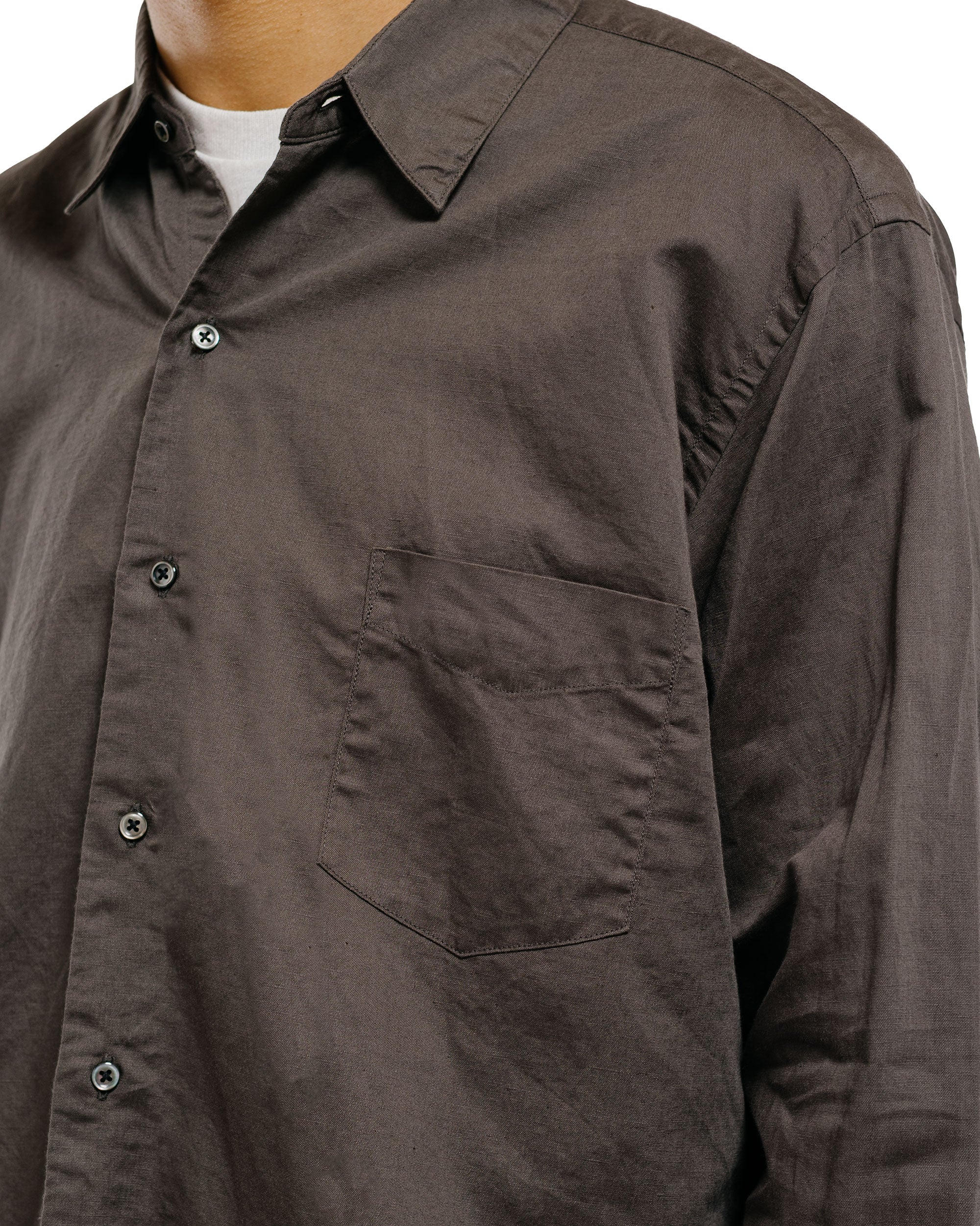 CIOTA Regular Collar Shirt Cotton/Linen Charcoal Gray – lost & found