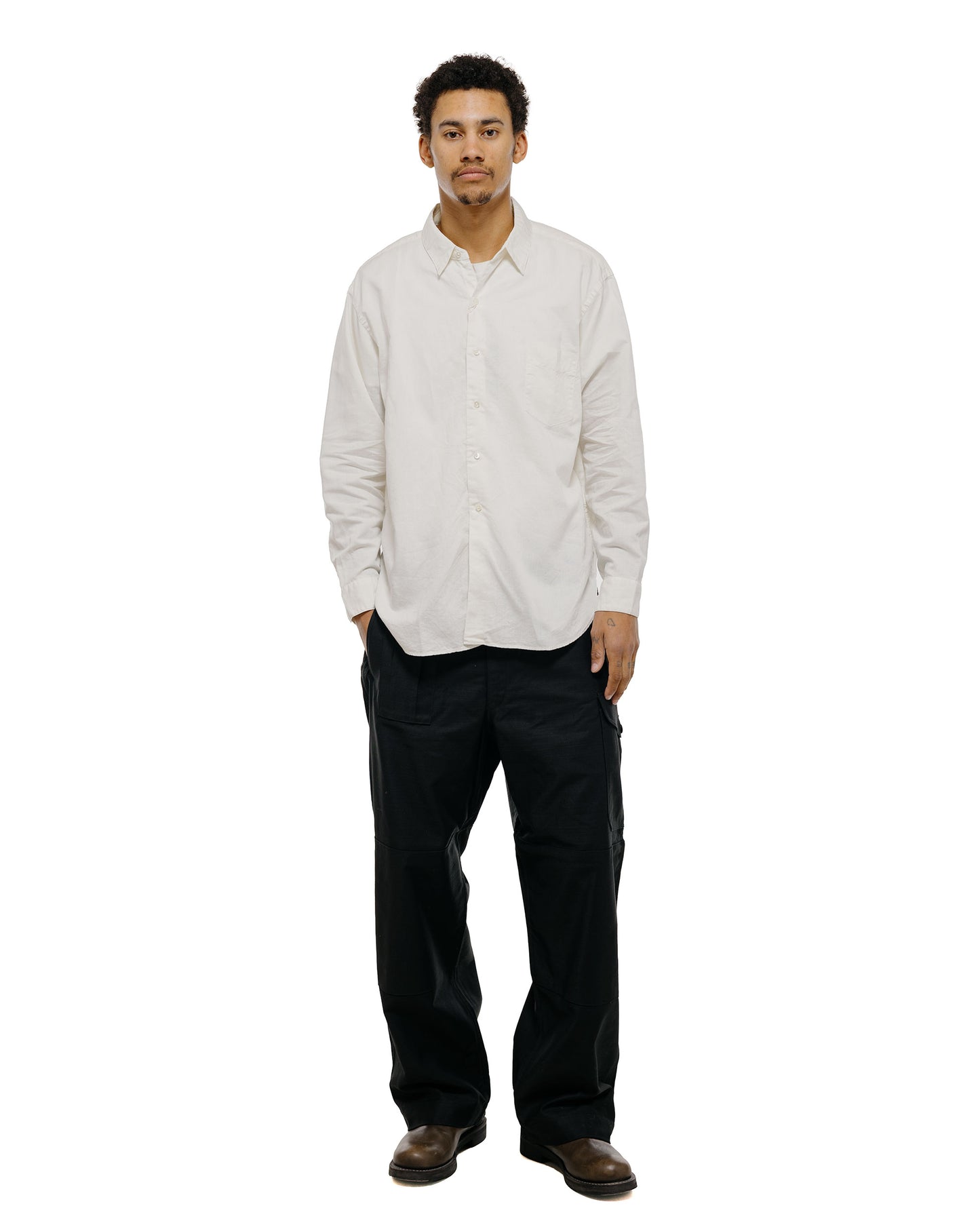 CIOTA Regular Collar Shirt Cotton/Linen Off White