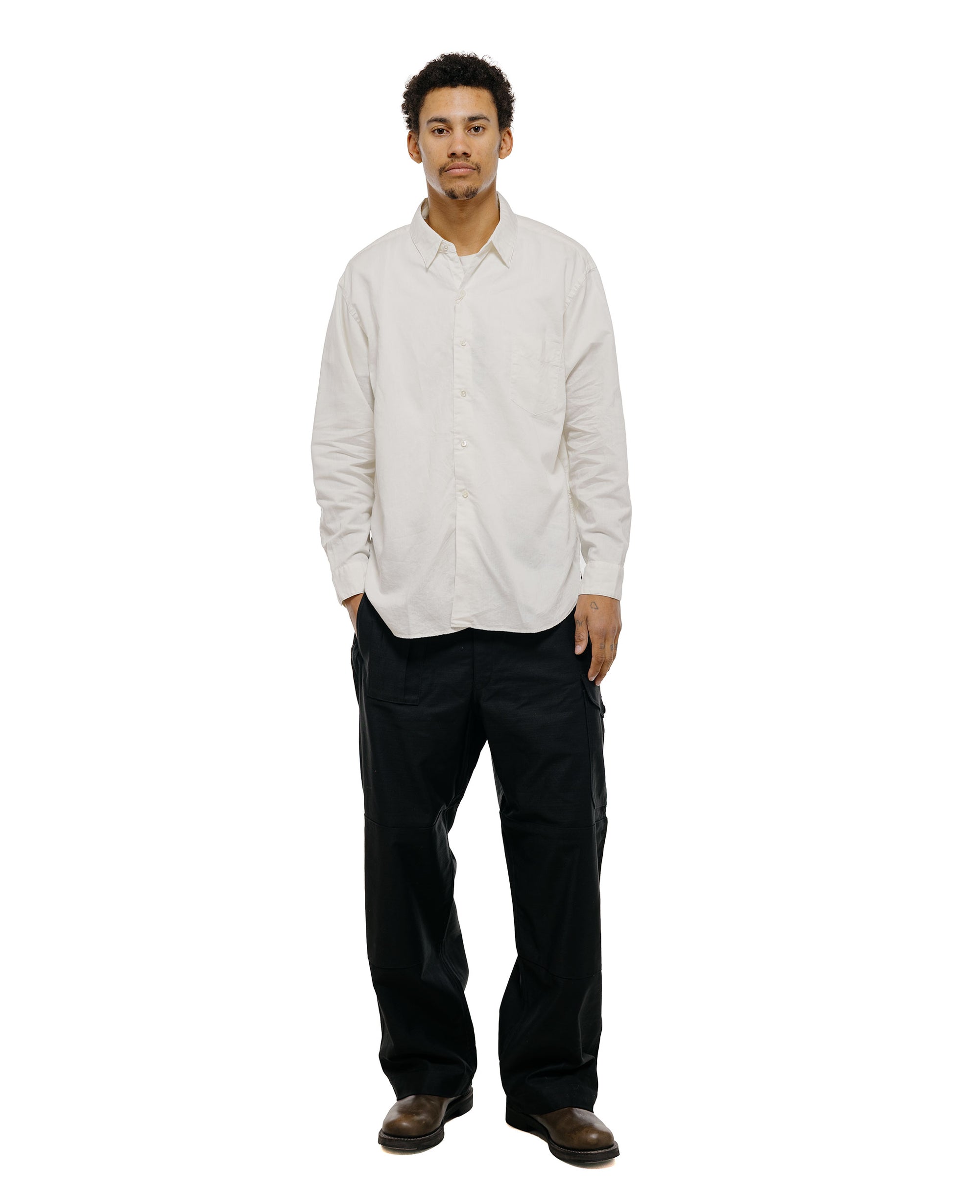 CIOTA Regular Collar Shirt Cotton/Linen Off White