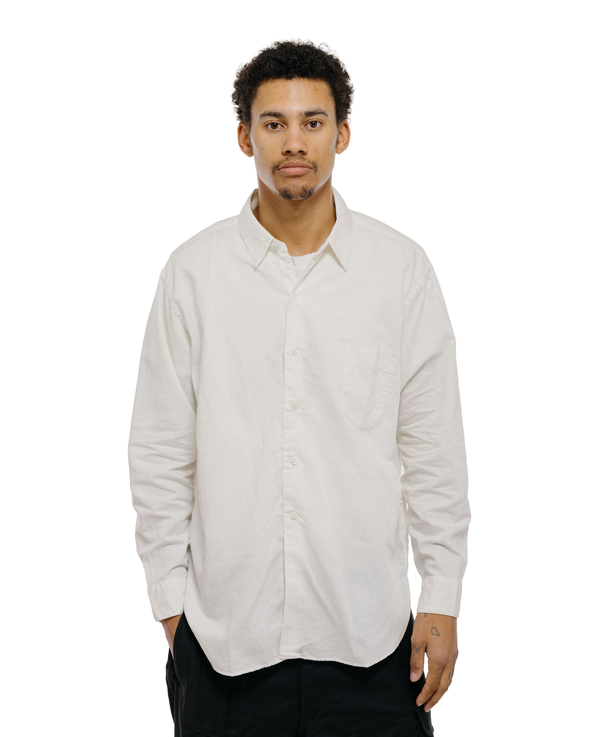 CIOTA Regular Collar Shirt Cotton/Linen Charcoal Gray