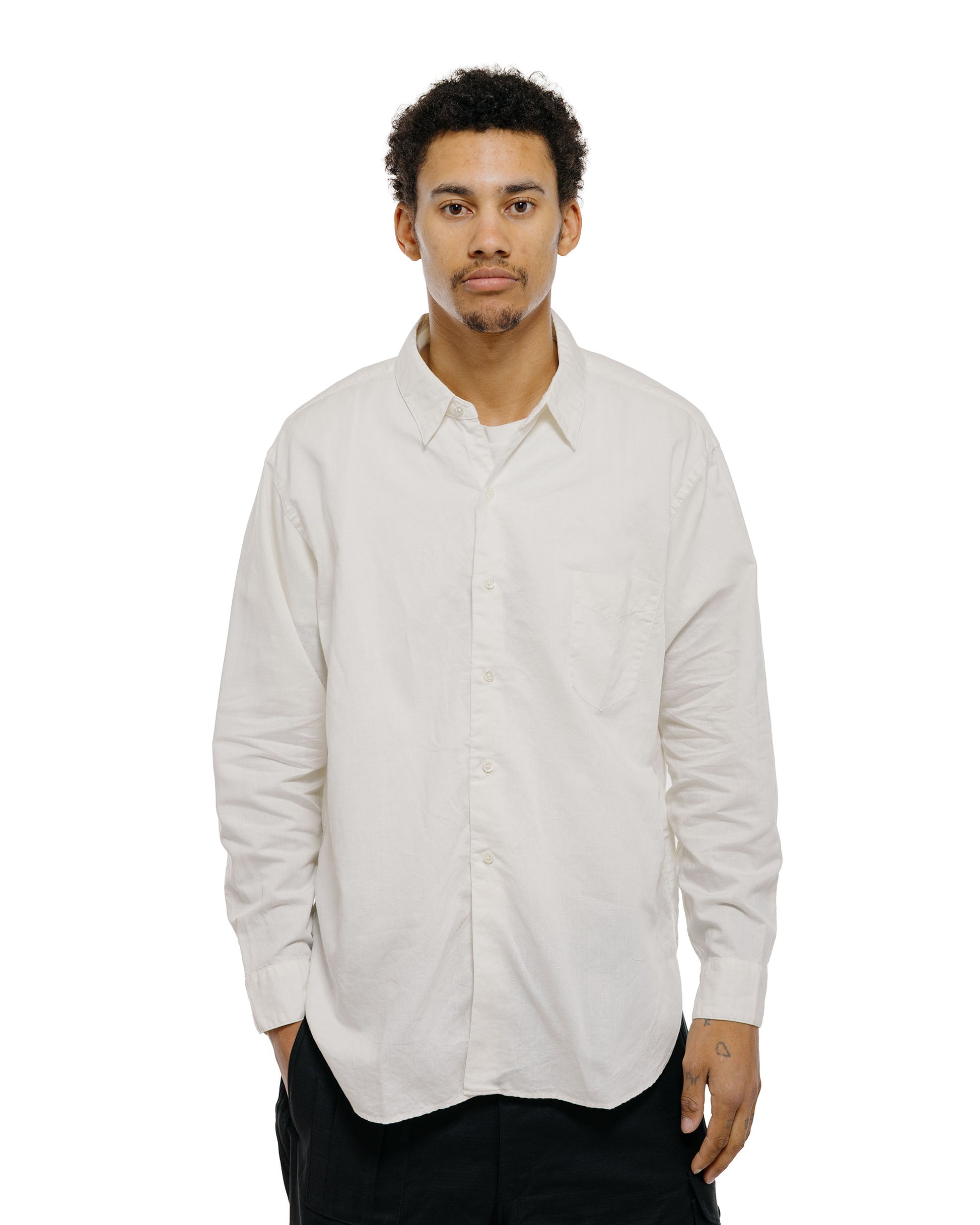 CIOTA Regular Collar Shirt Cotton/Linen Off White