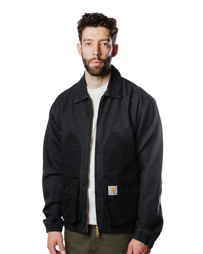 Carhartt W.I.P. Alma Jacket Black Stone Washed Model Detail