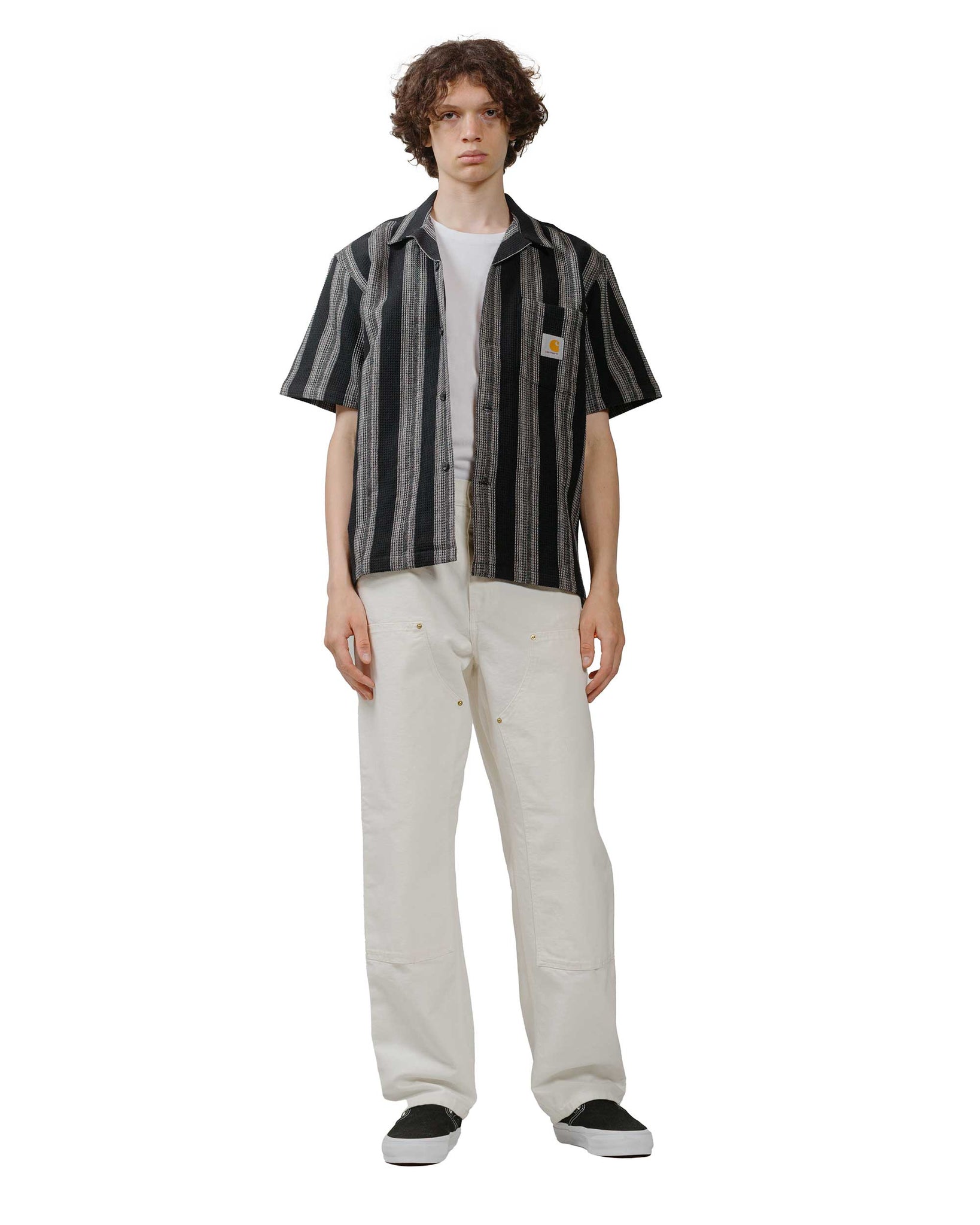 Carhartt W.I.P. Dodson Stripe Shirt Black model full