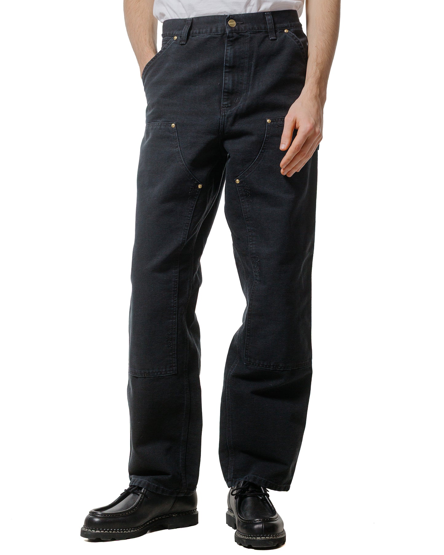 Carhartt W.I.P. Double Knee Pant Black Grind Wash