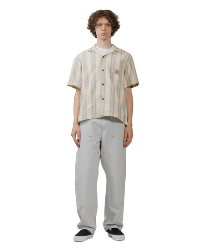 Carhartt W.I.P. Double Knee Pant Canvas Basalt Rinsed model full