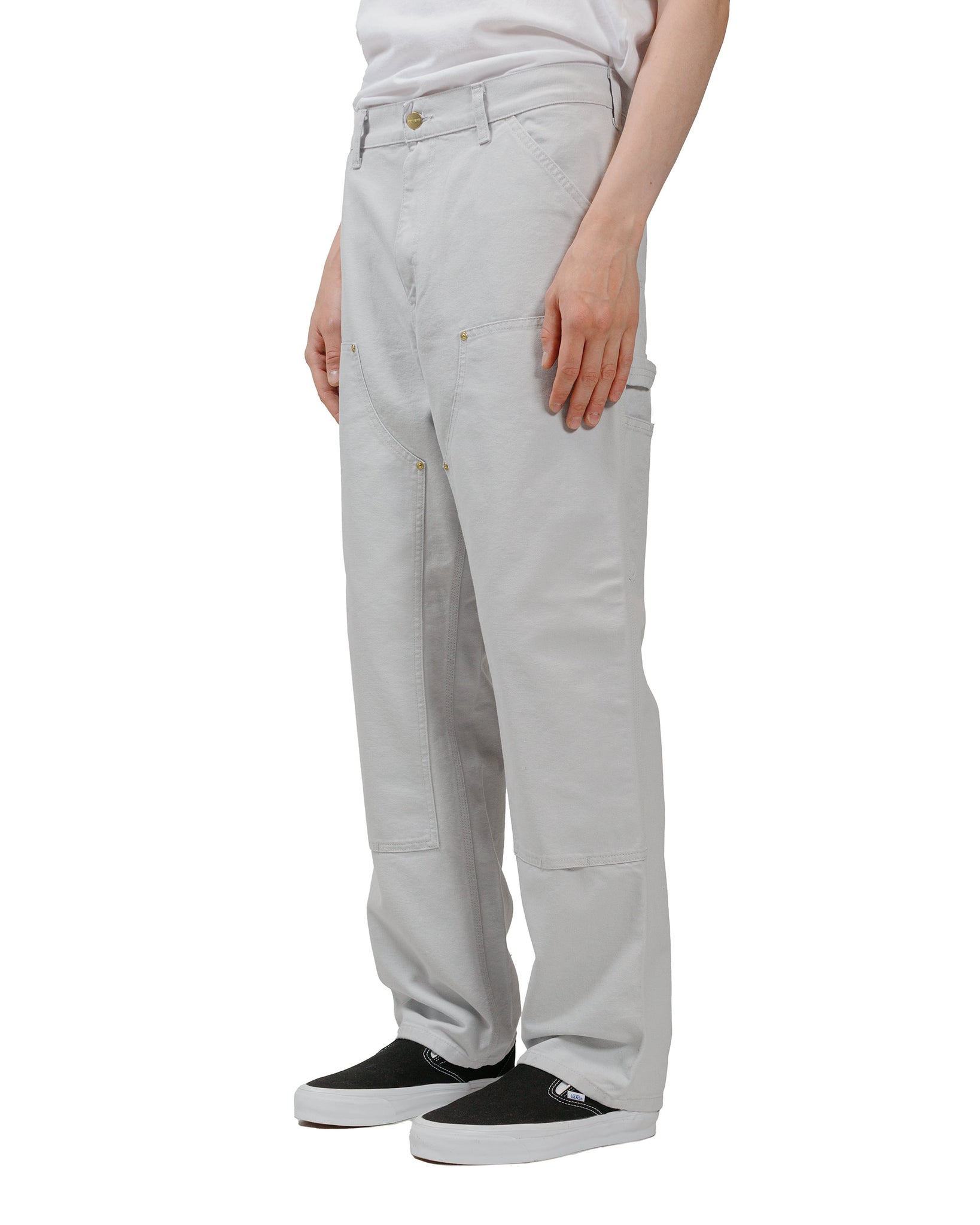 Carhartt W.I.P. Double Knee Pant Canvas Basalt Rinsed model front