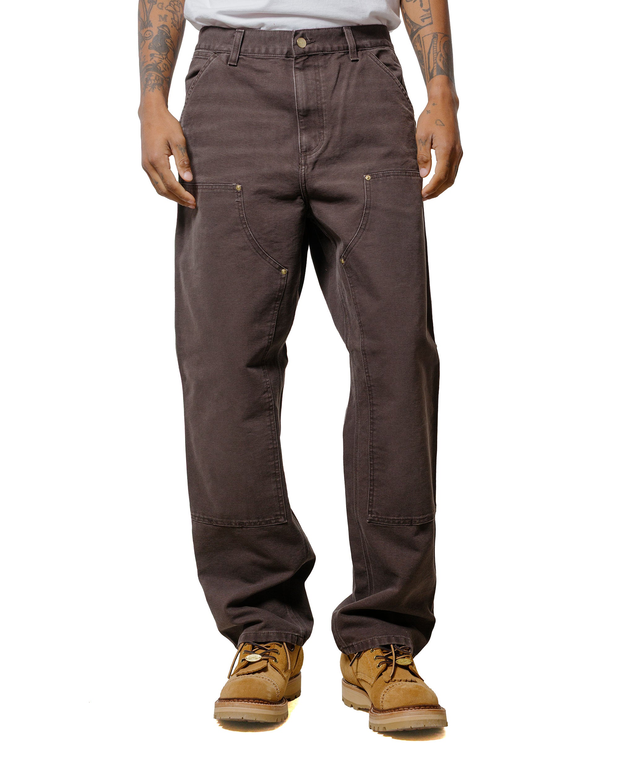 Carhartt W.I.P. Double Knee Pant Tobacco Stone Canvas