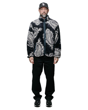 Carhartt W.I.P. Jebson Sweat Jacket Paisley Big Print Black/Squid model full