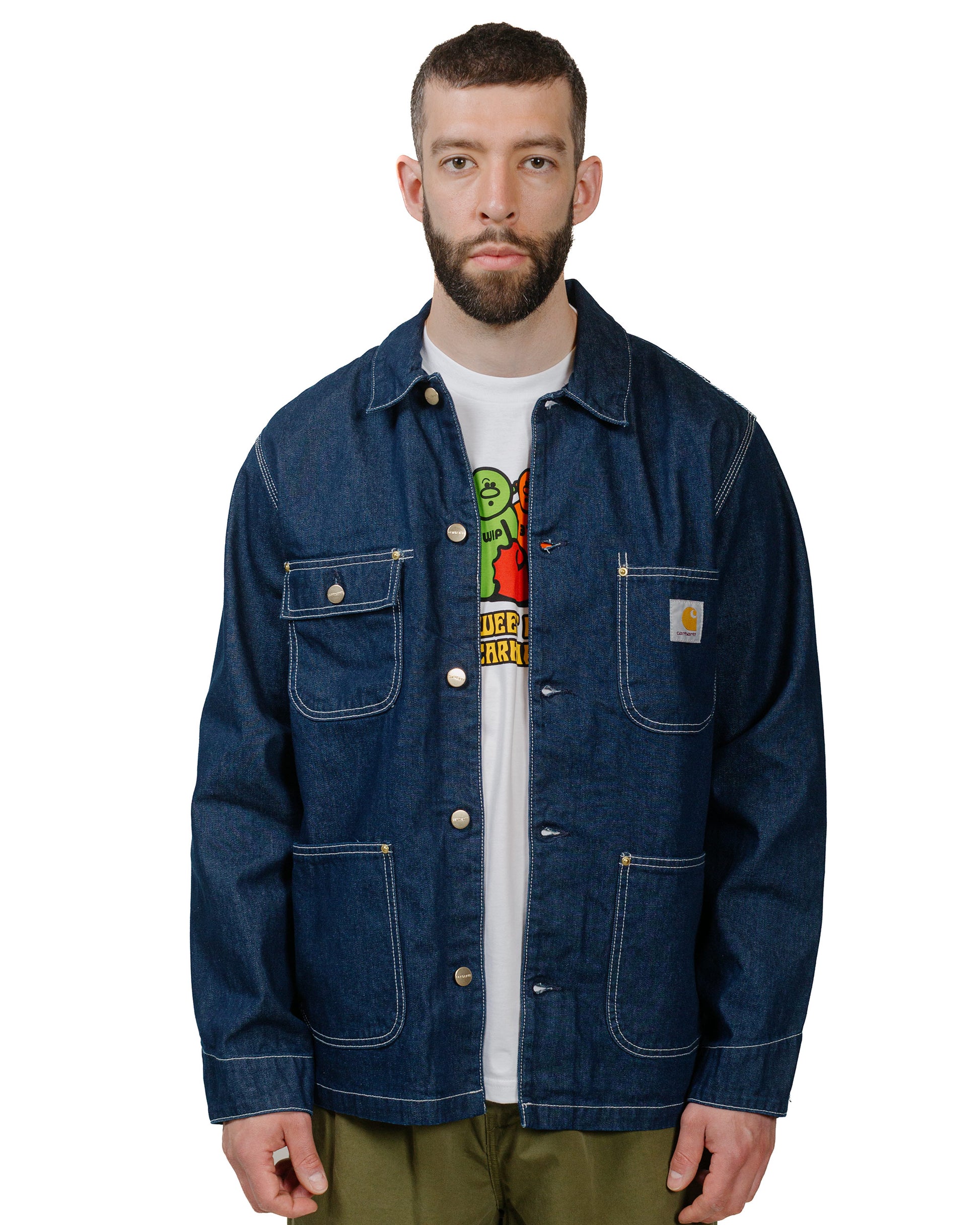 Carhartt W.I.P. OG Chore Coat Denim Blue One Wash model front