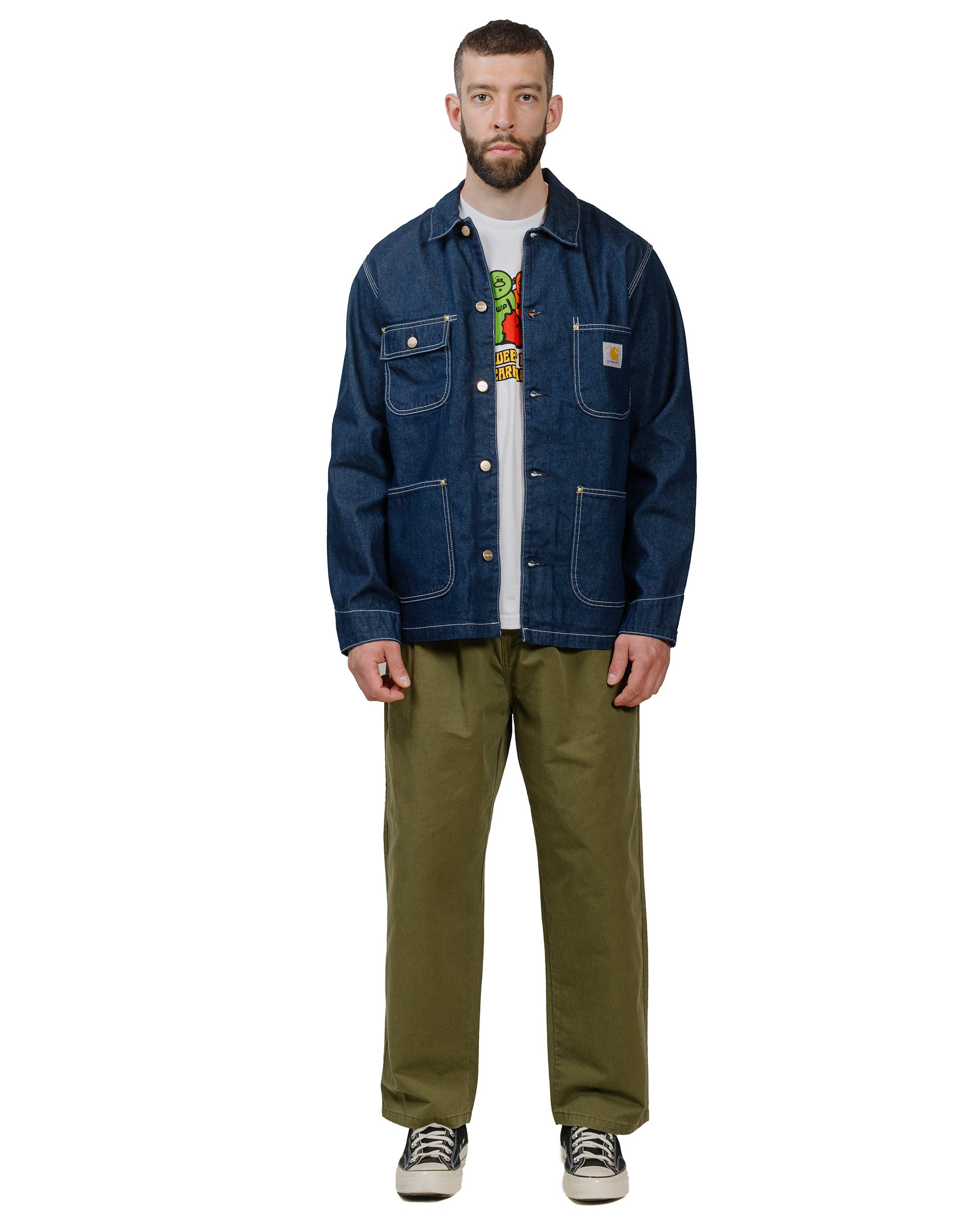 Carhartt W.I.P. OG Chore Coat Denim Blue One Wash model full