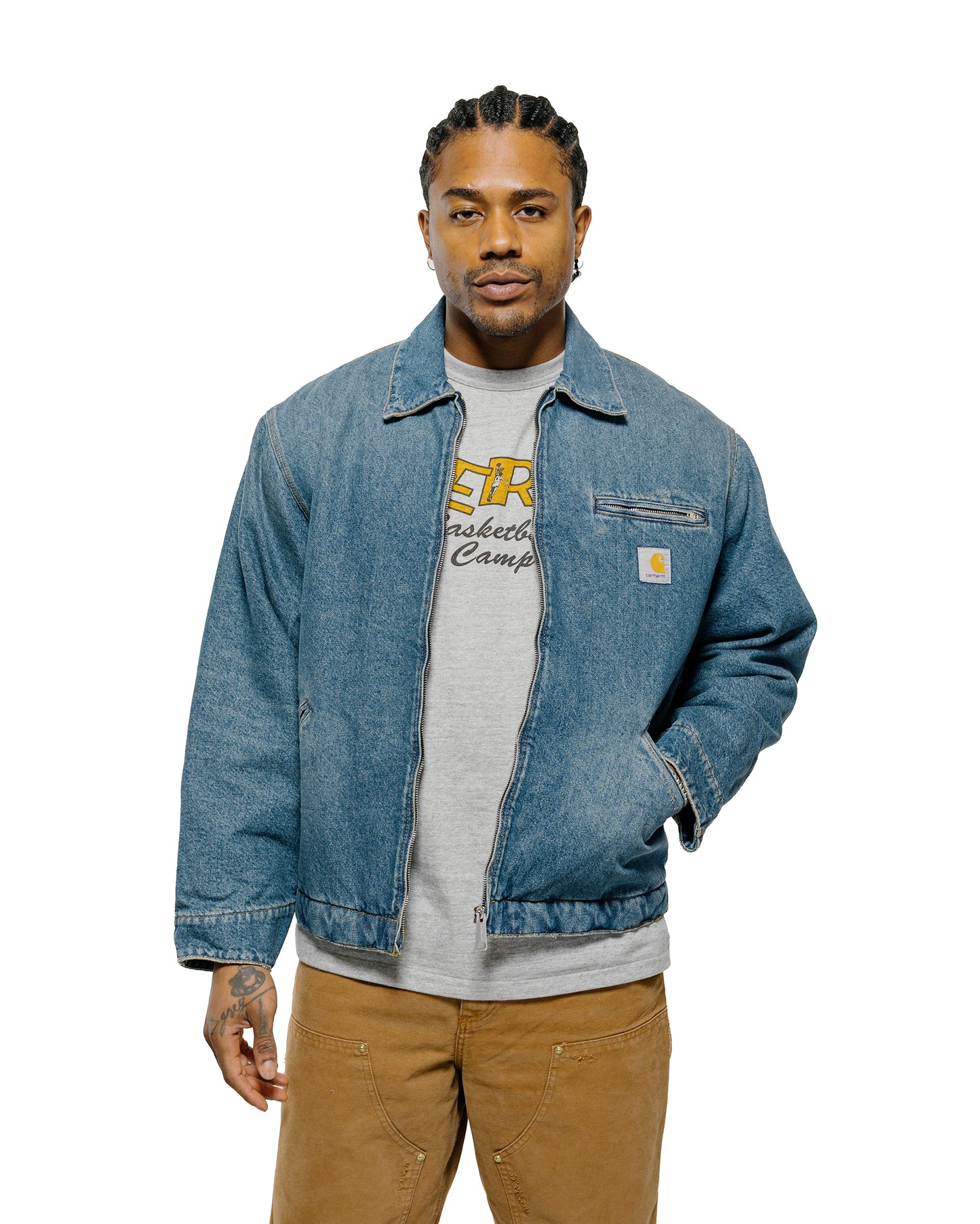 lost & found Carhartt Work In Progress Carhartt W.I.P. OG Detroit Jacket Blue Grind Wash