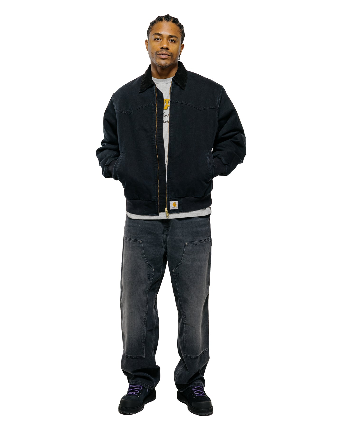 lost & found Carhartt Work In Progress Carhartt W.I.P. OG Double Knee Pant Denim Black Stone Washed