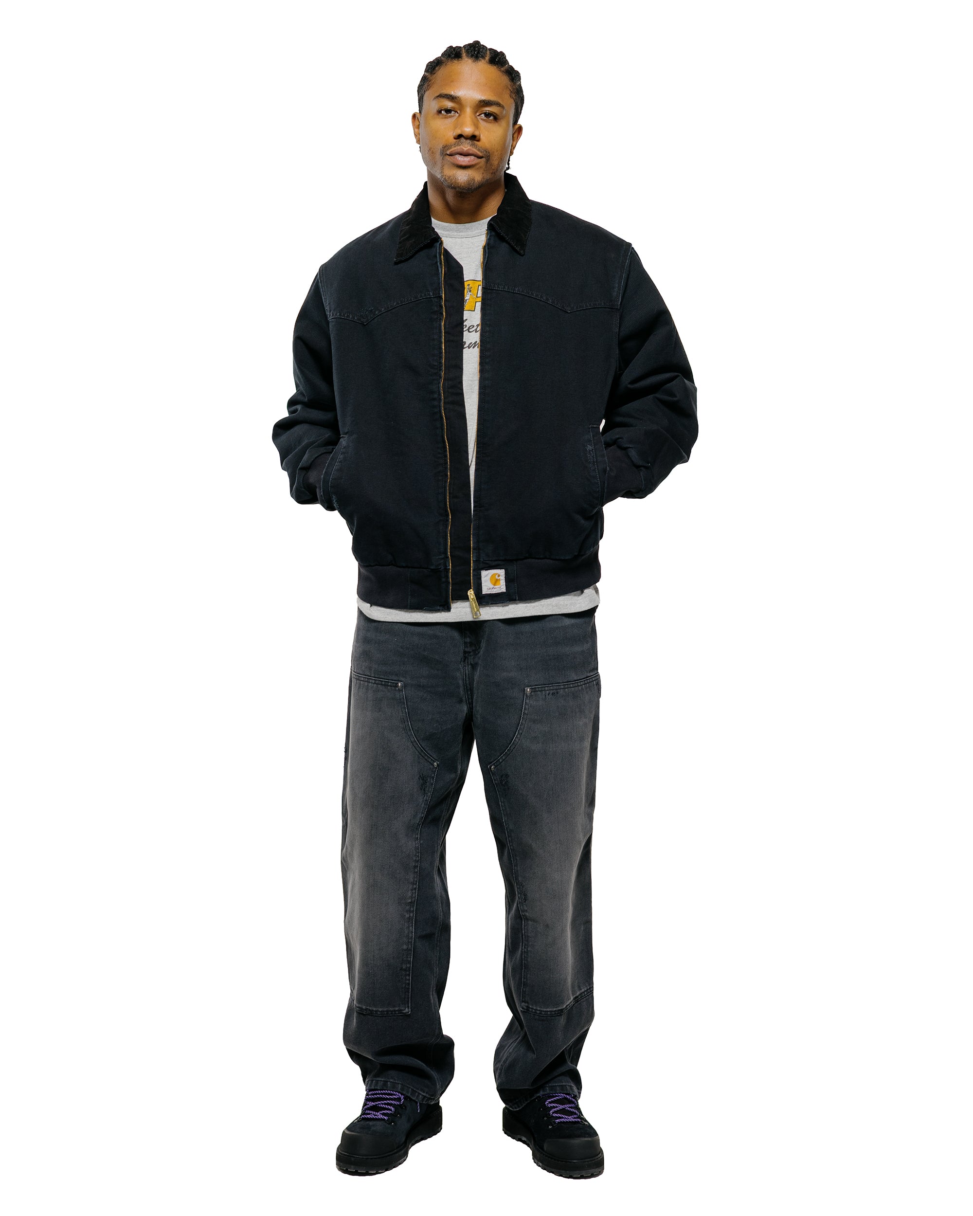 Carhartt W.I.P. OG Santa Fe Coat Black/Black Grind Wash