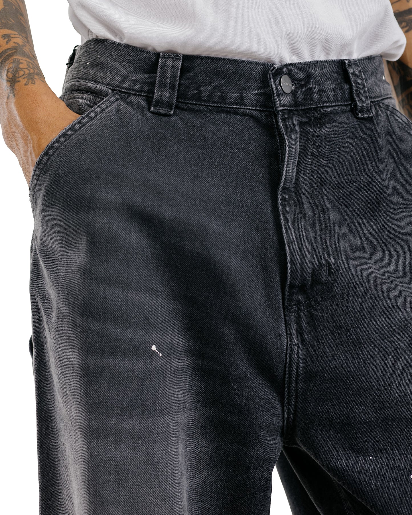 Carhartt W.I.P. OG Single Knee Pant Black Destroy Wash Splatter