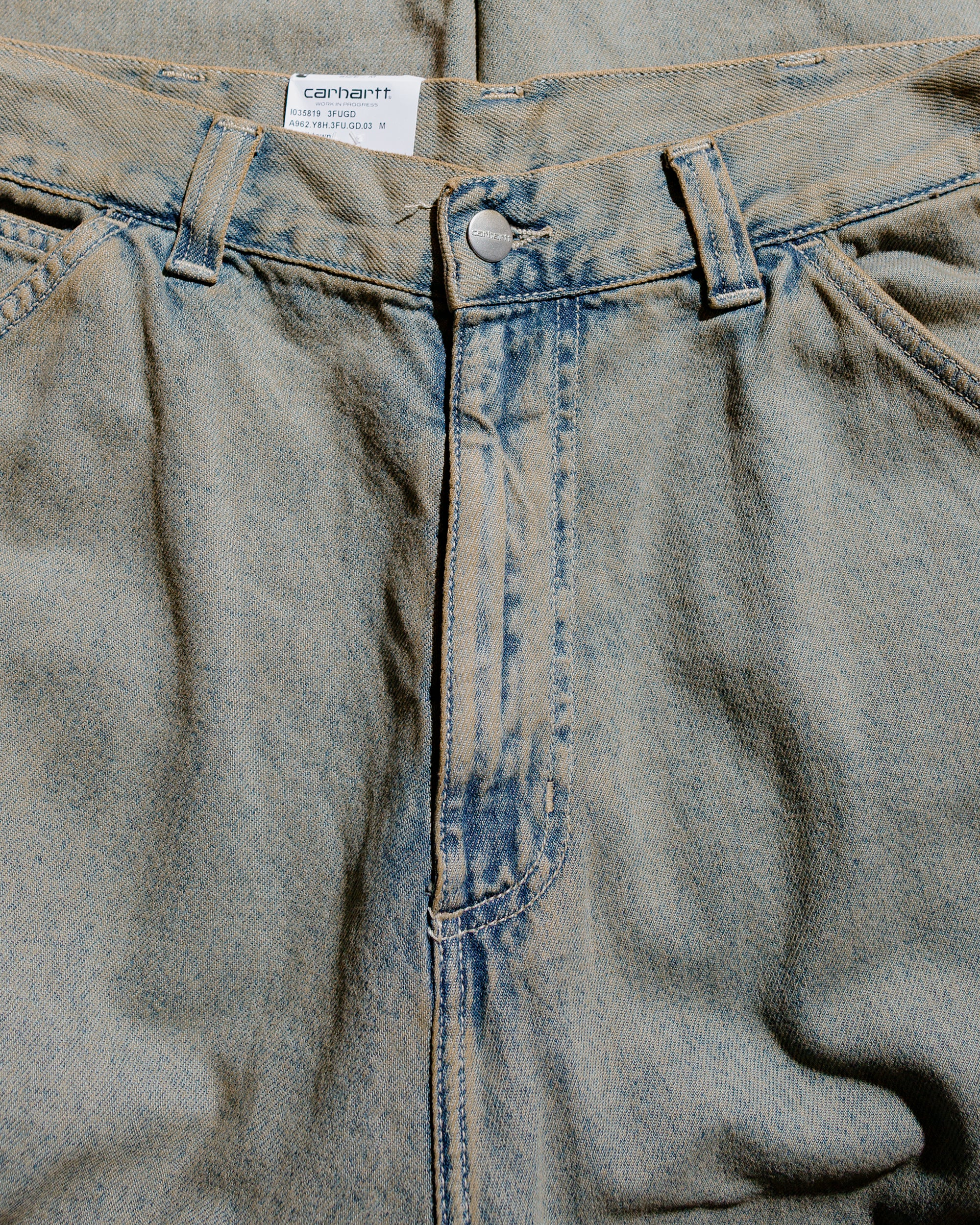 Carhartt W.I.P. OGシングルニーパンツ ブルー/レザー ガーメントダイ