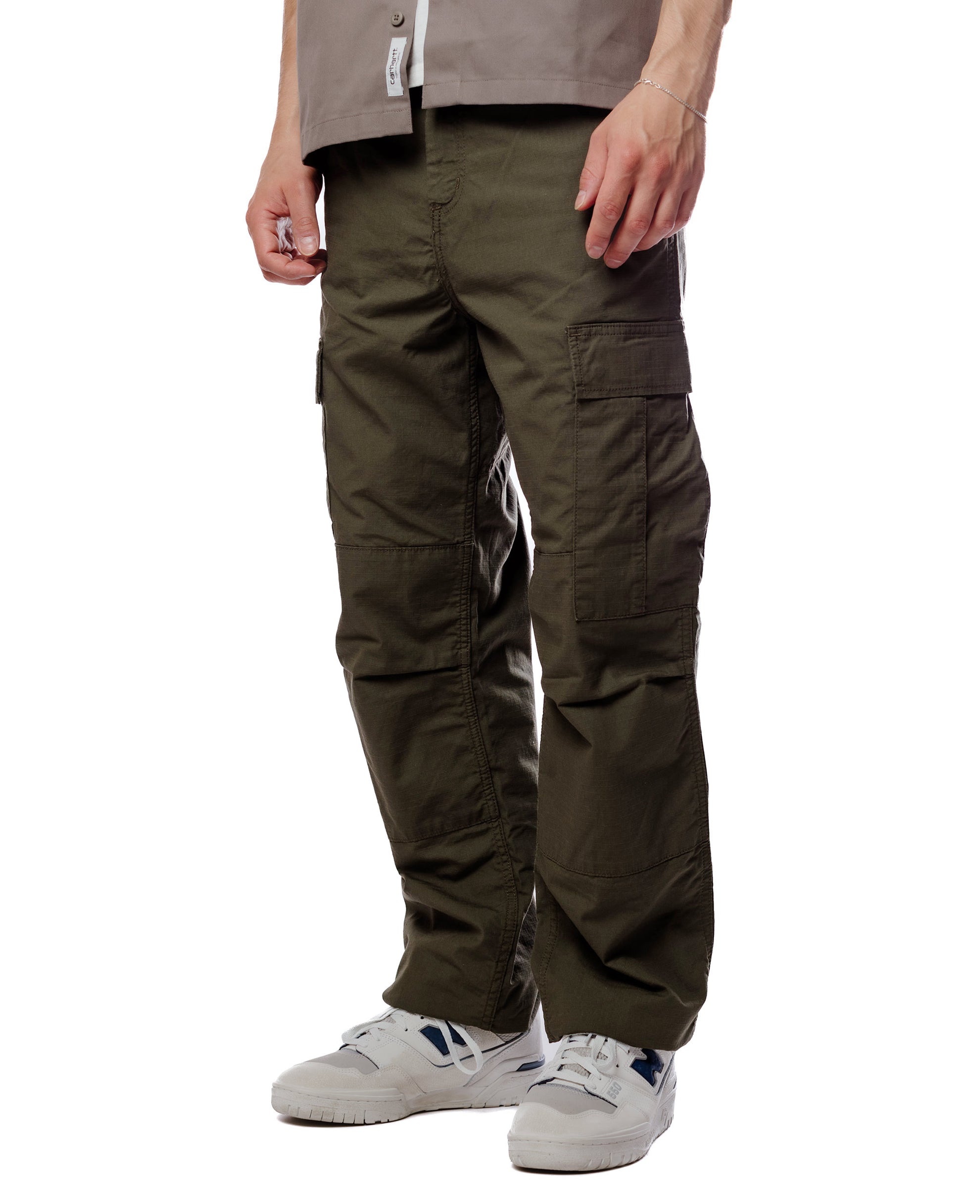 Carhartt W.I.P. Regular Cargo Pant Cypress Rinsed Model Front