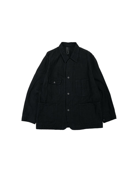 Cohérence Jackson Linen/Cotton Chevron Jacket Black