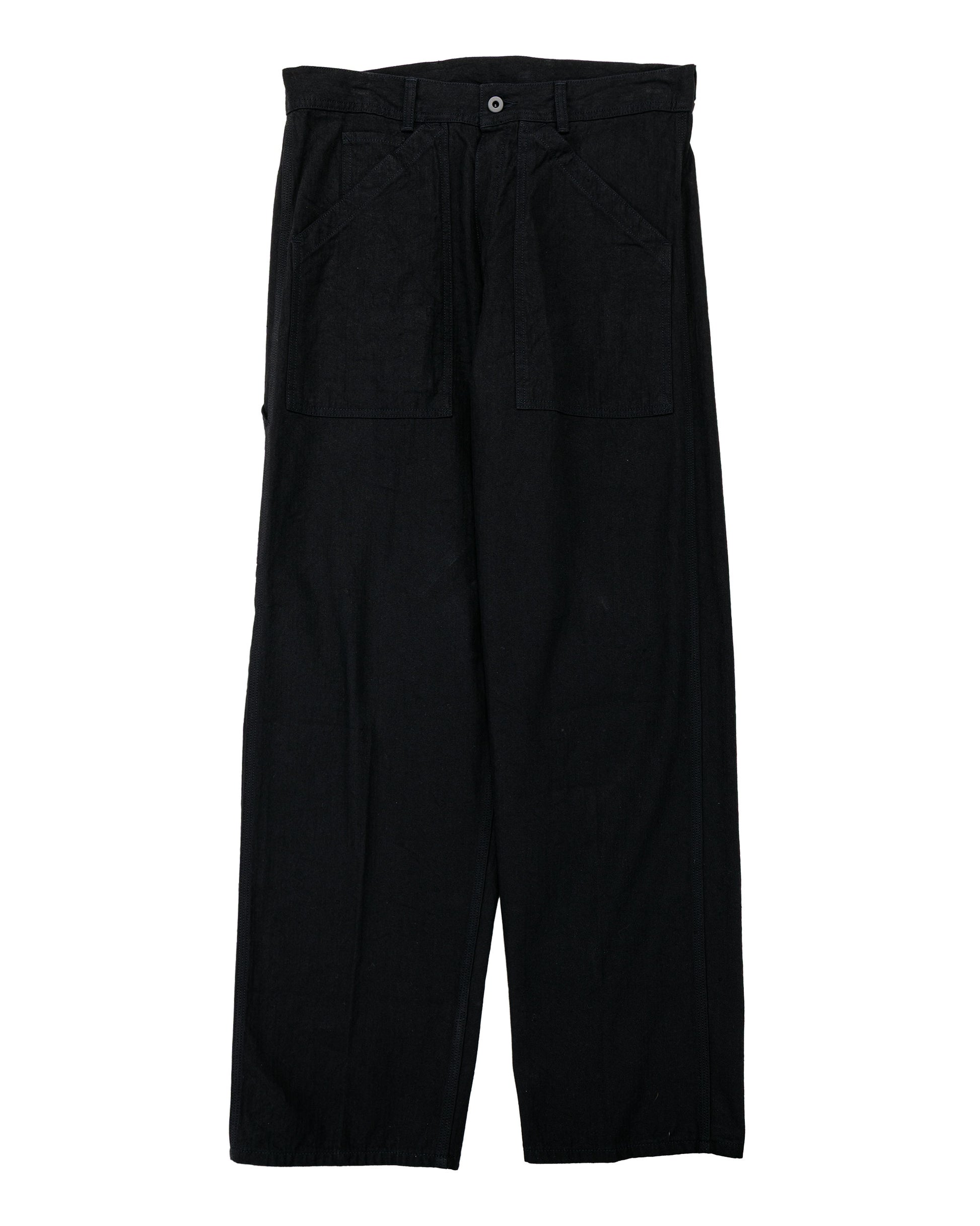 Cohérence Paul Linen/Cotton Chevron Trouser Black