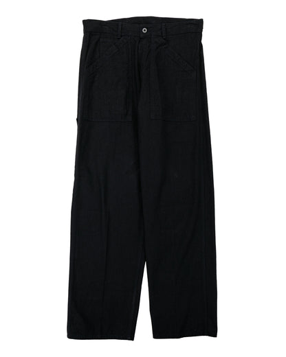 Cohérence Paul Linen/Cotton Chevron Trouser Black
