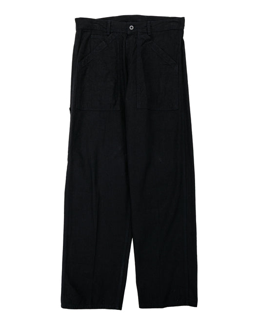 Cohérence Paul Linen/Cotton Chevron Trouser Black