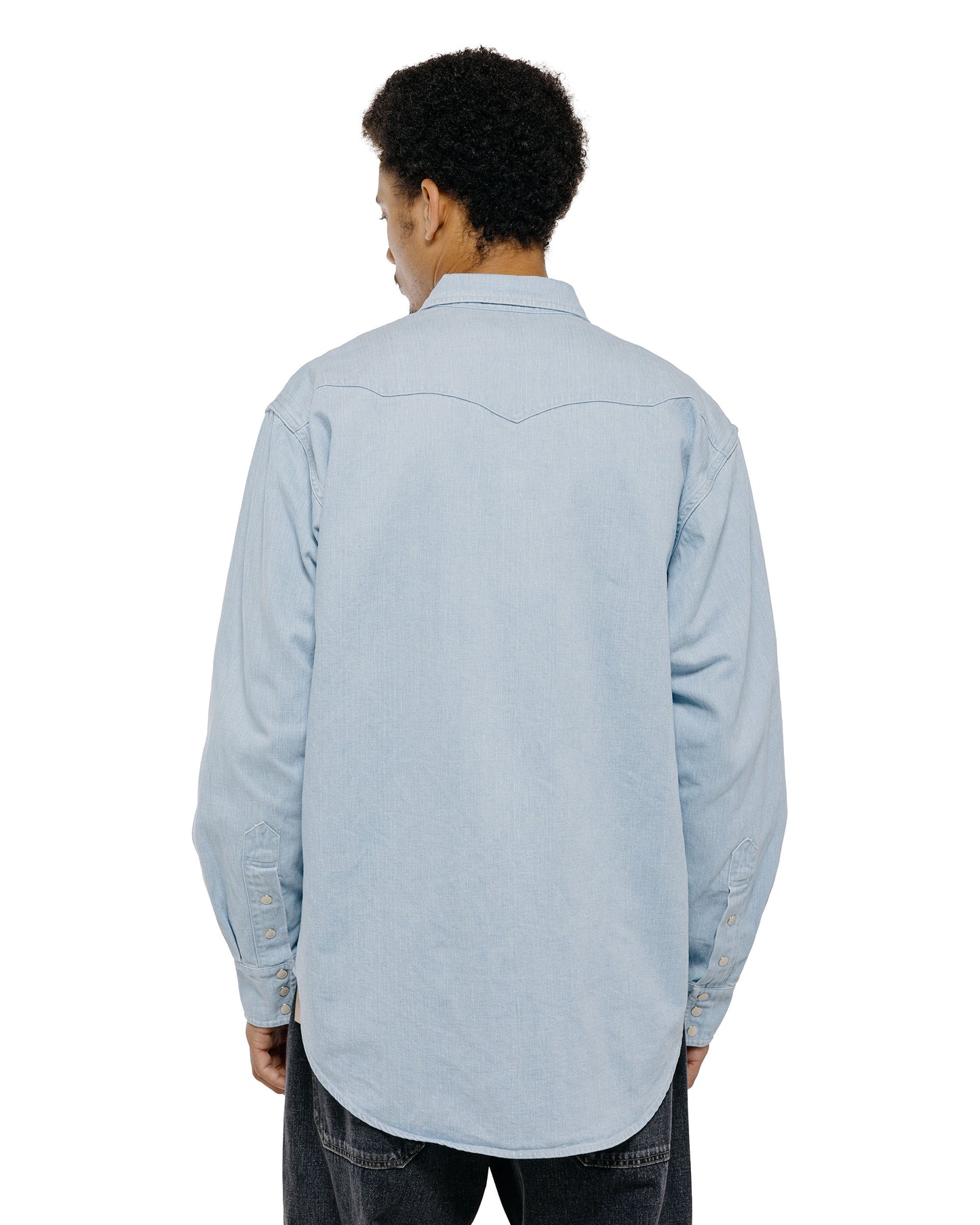 Cohérence Abiquiu 10oz Logger Selvedge Denim Shirt Aqua Blue