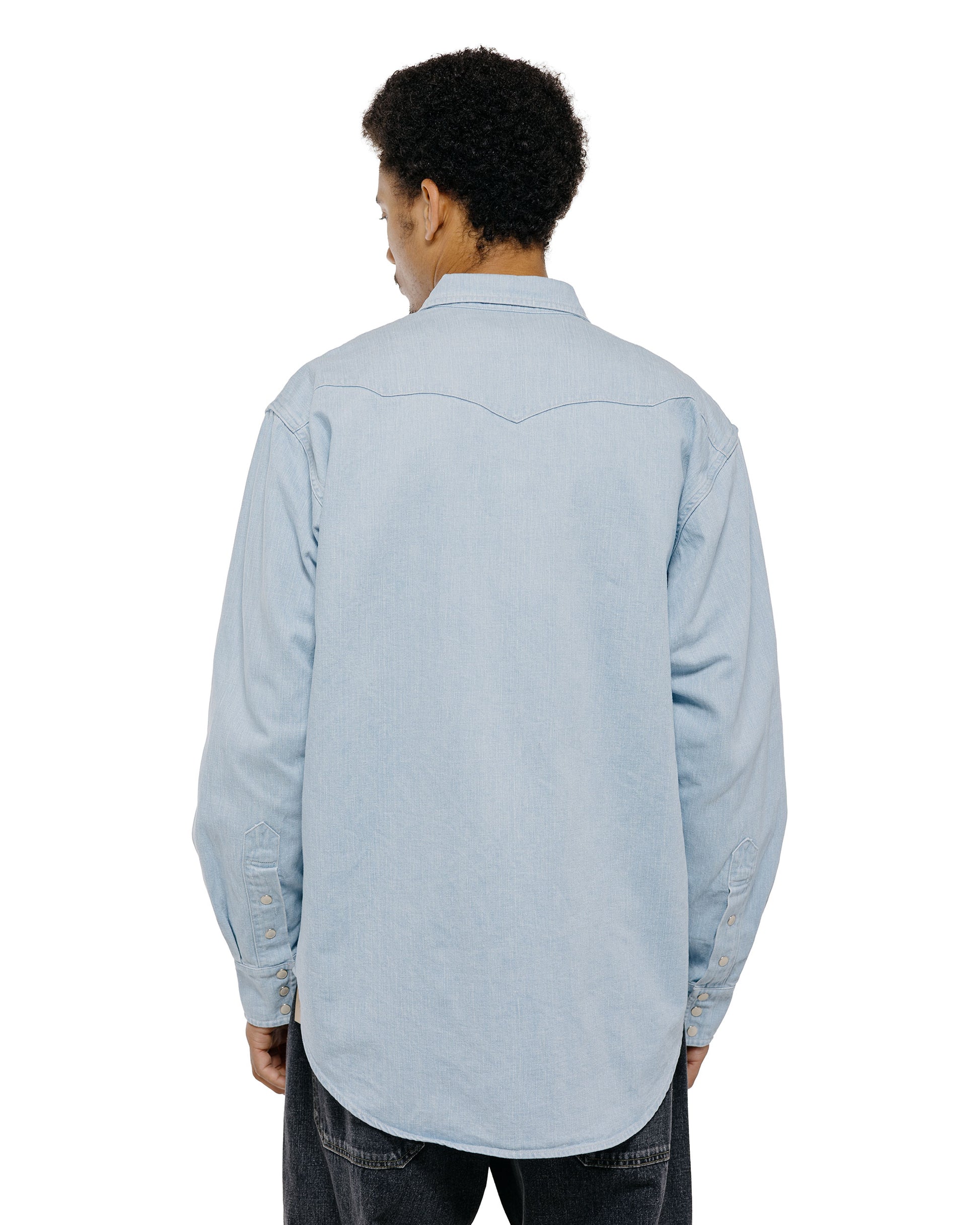 Cohérence Abiquiu 10oz Logger Selvedge Denim Shirt Aqua Blue