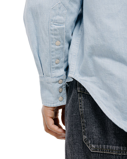 Cohérence Abiquiu 10oz Logger Selvedge Denim Shirt Aqua Blue