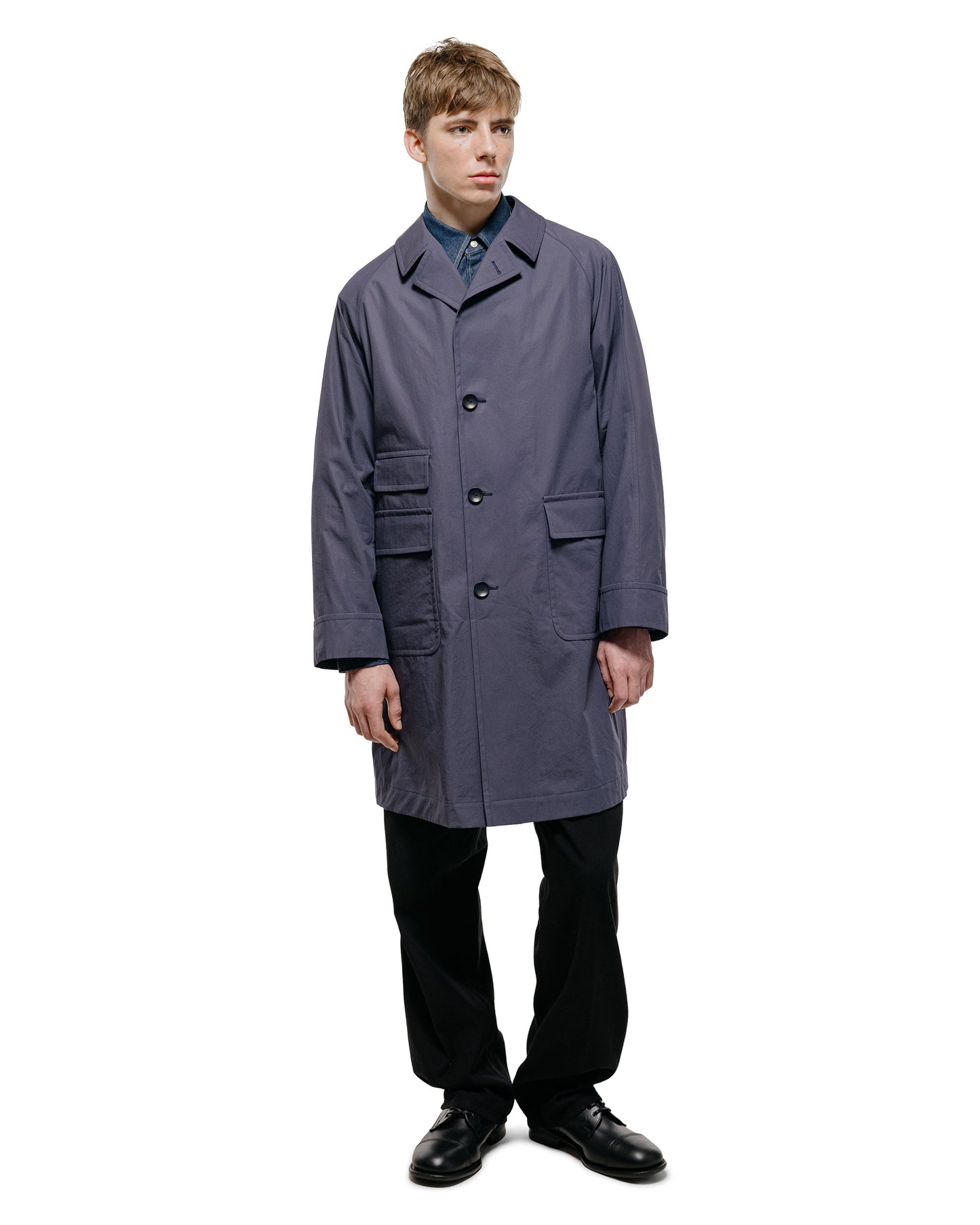 Cohérence Corb II Weather Resistant Cotton Light Over Coat Slate Blue