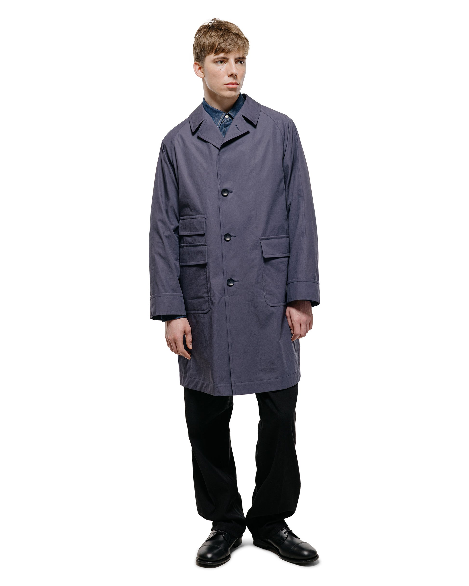 Cohérence Corb II Weather Resistant Cotton Light Over Coat Slate Blue