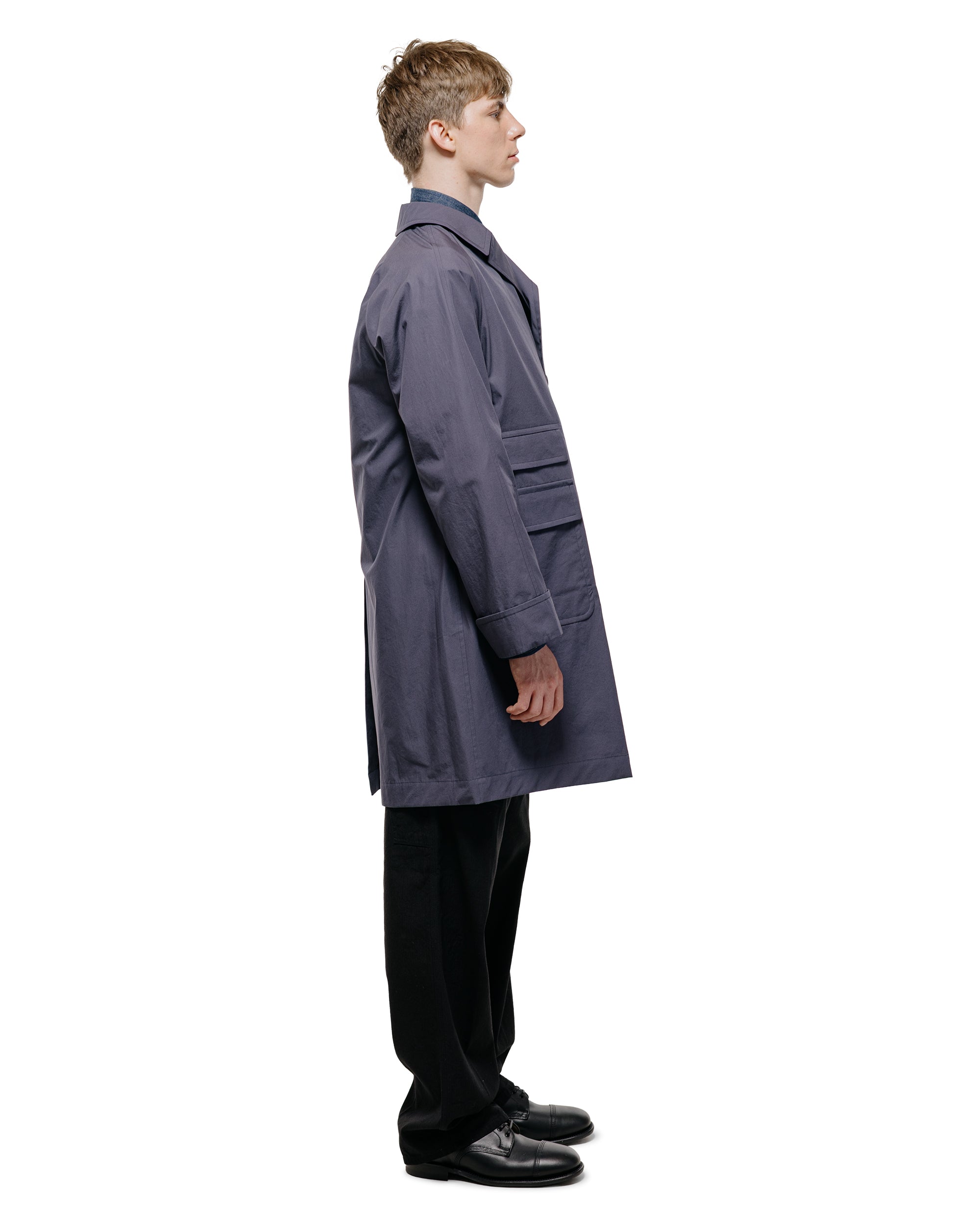 ジャケット・アウター COHERENCE CORB II size s Cohérence Corb II Weather Resistant Cotton Light Over Coat Slate Blue