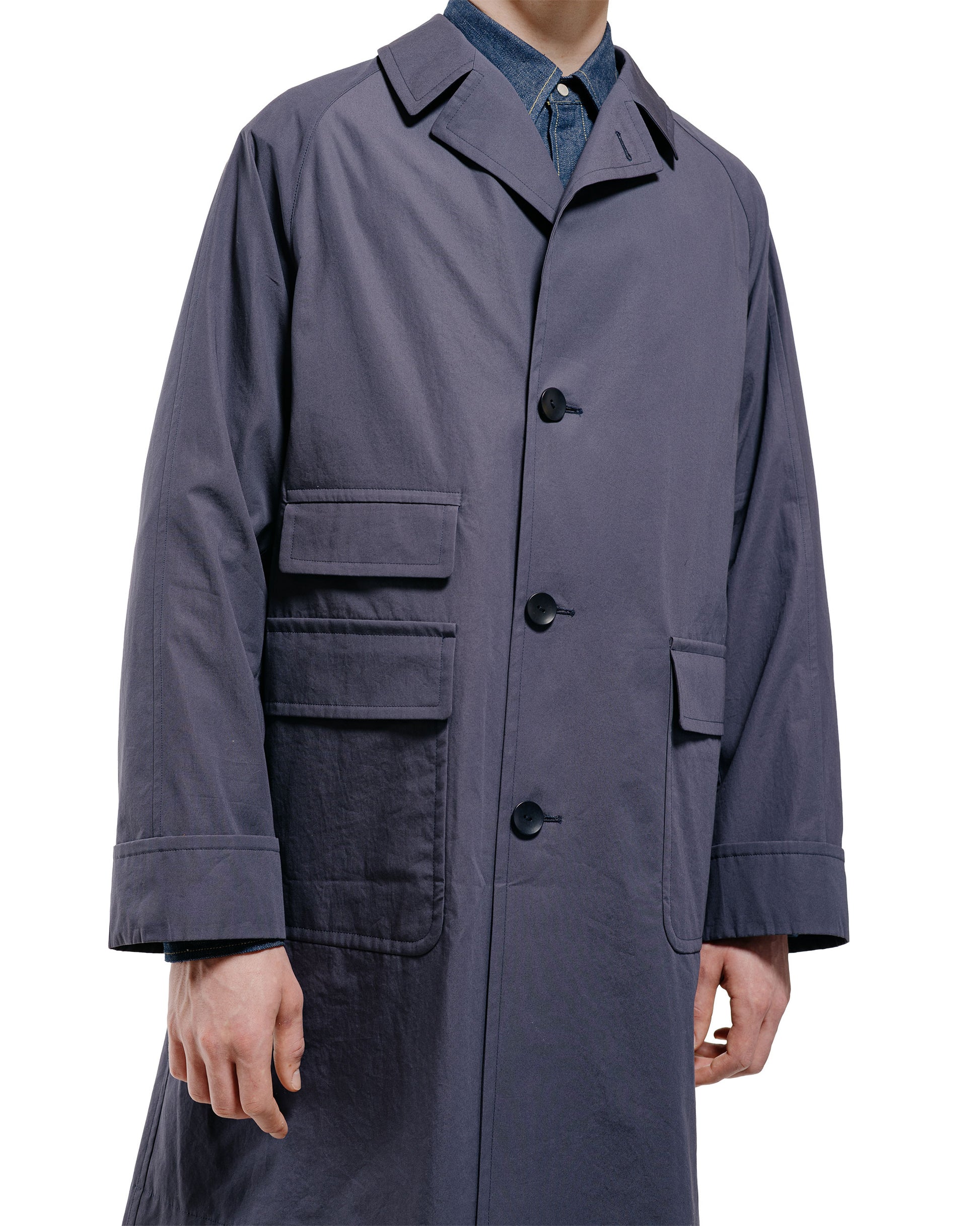 Cohérence Corb II Weather Resistant Cotton Light Over Coat Slate Blue