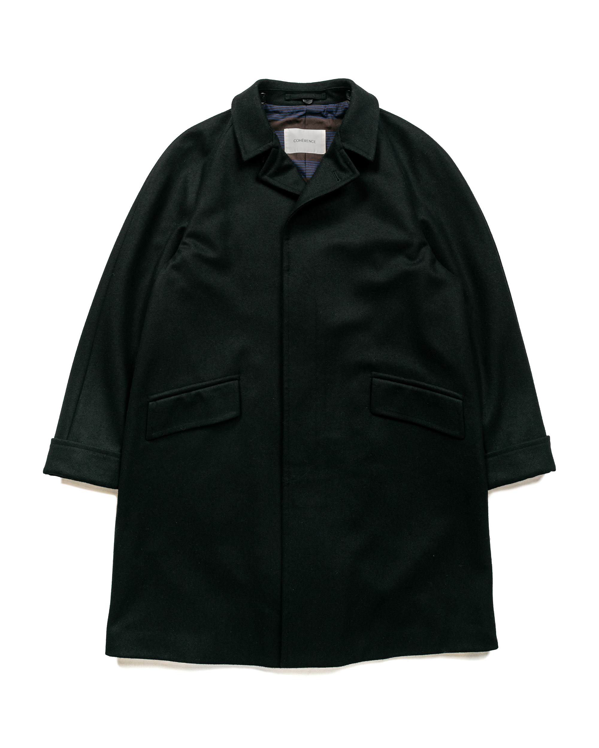 Cohérence Corb Melton Jersey Over Coat Black