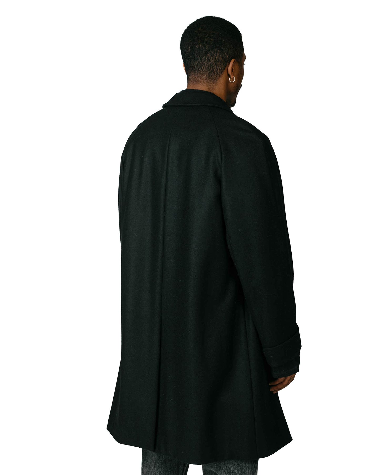 Cohérence Corb Melton Jersey Over Coat Black Model Back