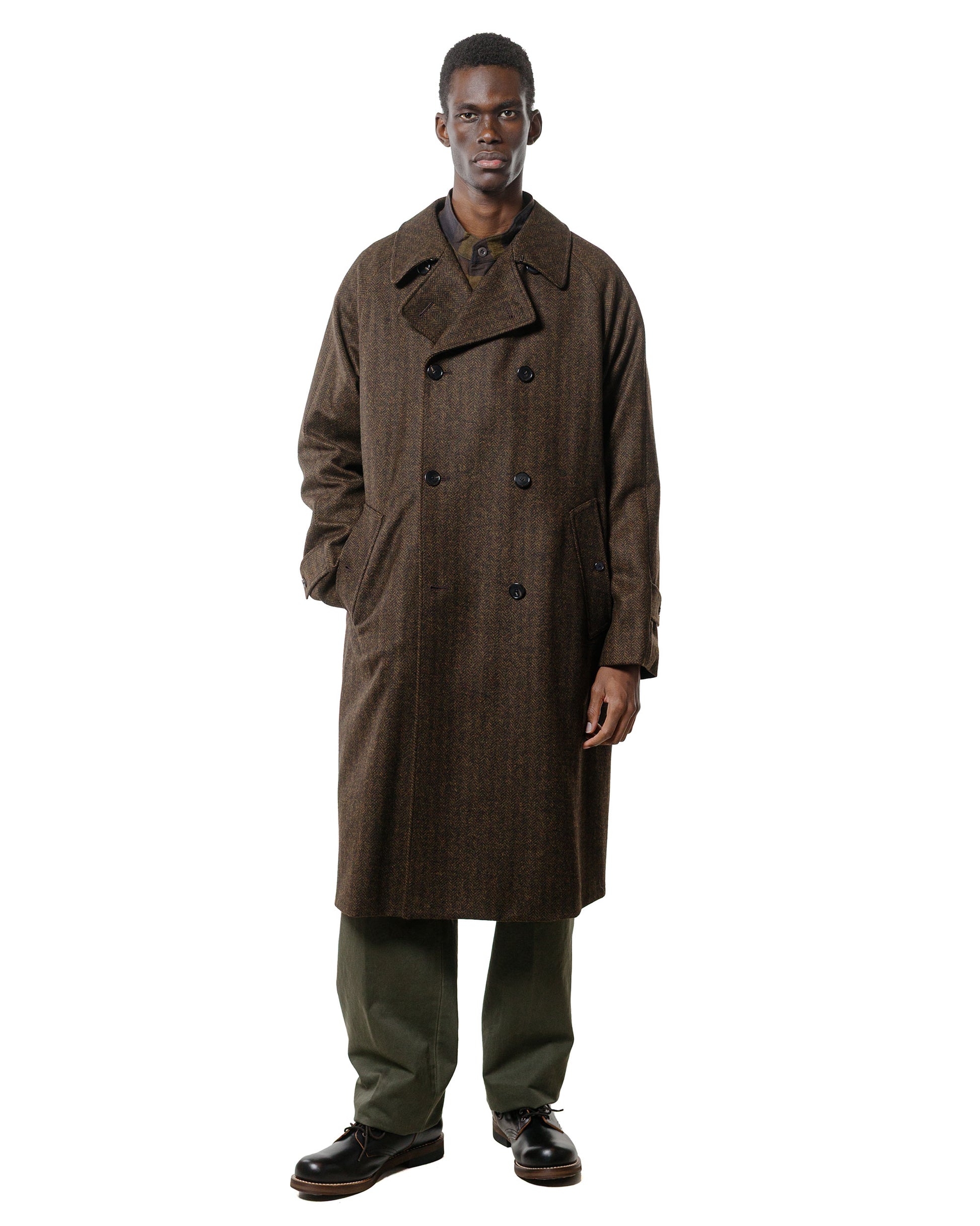 Cohérence FouFou II Coat Chevron Tweed Jersey Brown