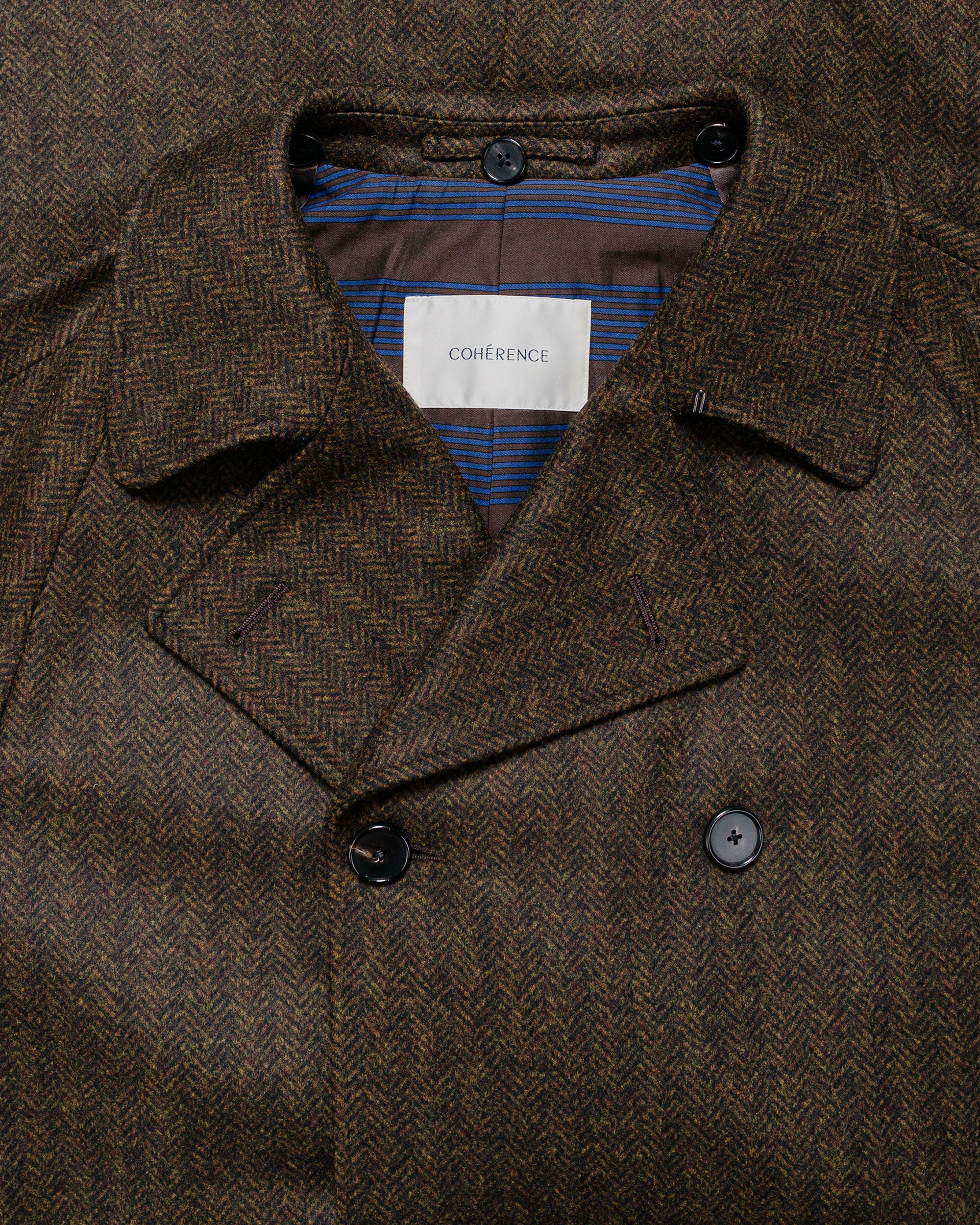 Cohérence FouFou II Coat Chevron Tweed Jersey Brown