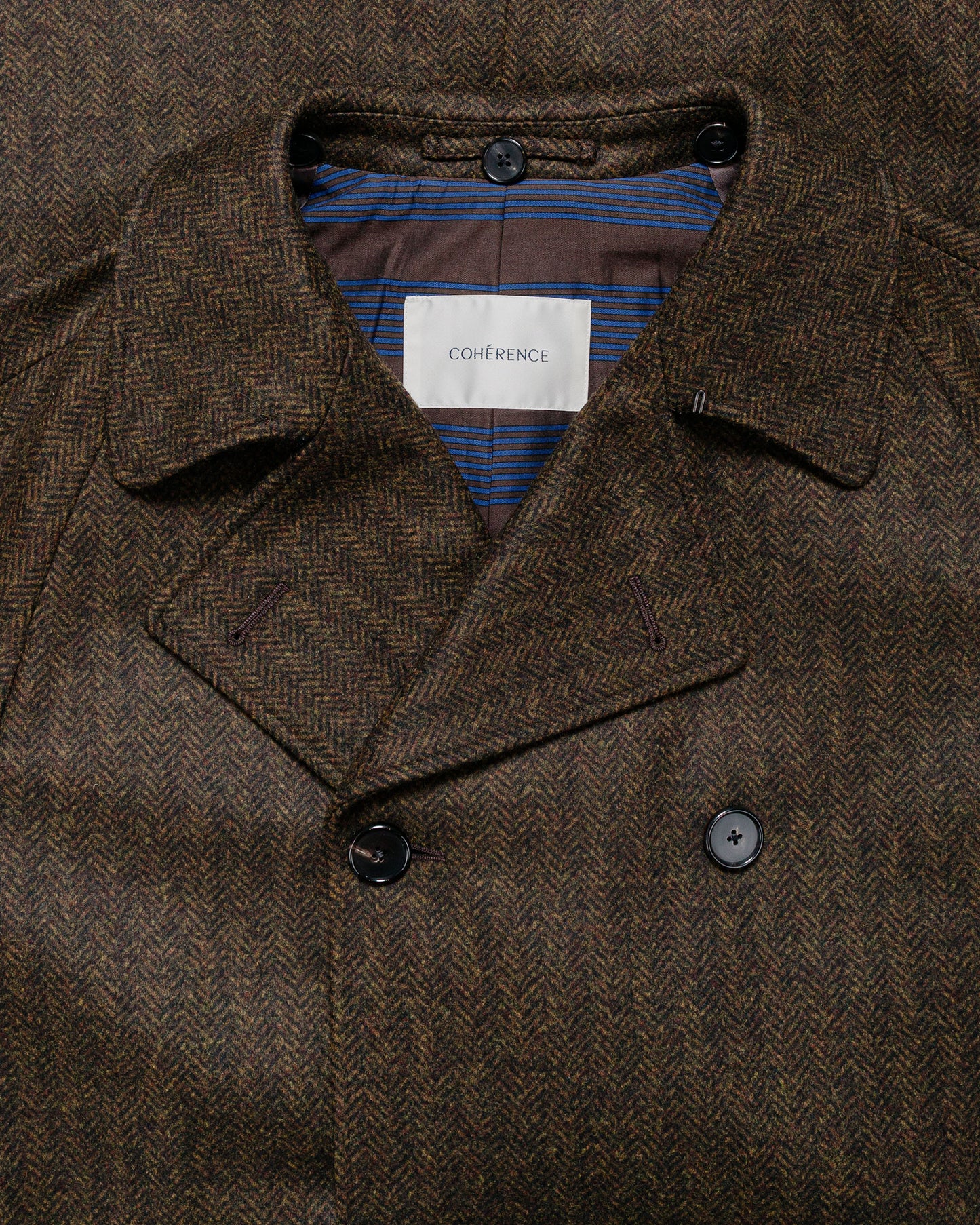 Cohérence FouFou II Coat Chevron Tweed Jersey Brown