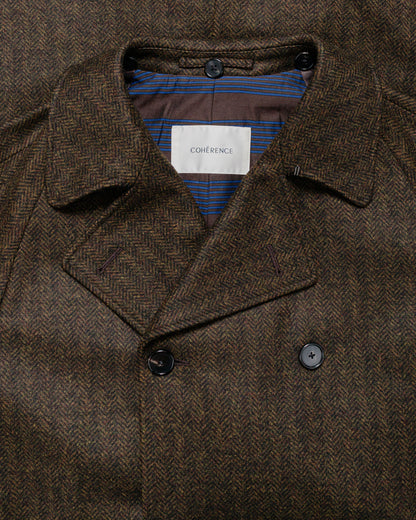 Cohérence FouFou II Coat Chevron Tweed Jersey Brown