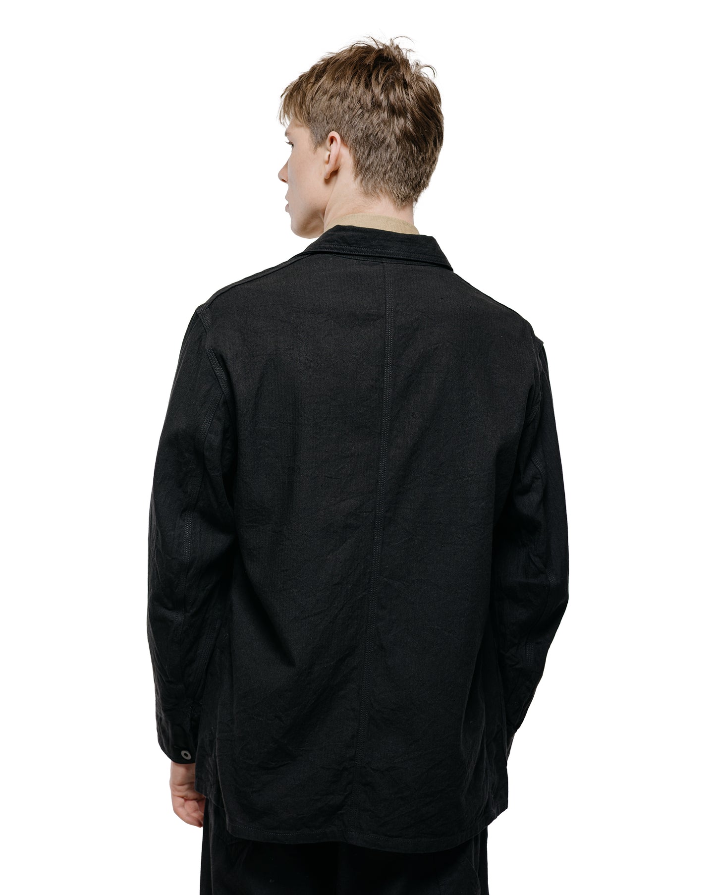 Cohérence Jackson Linen/Cotton Chevron Jacket Black