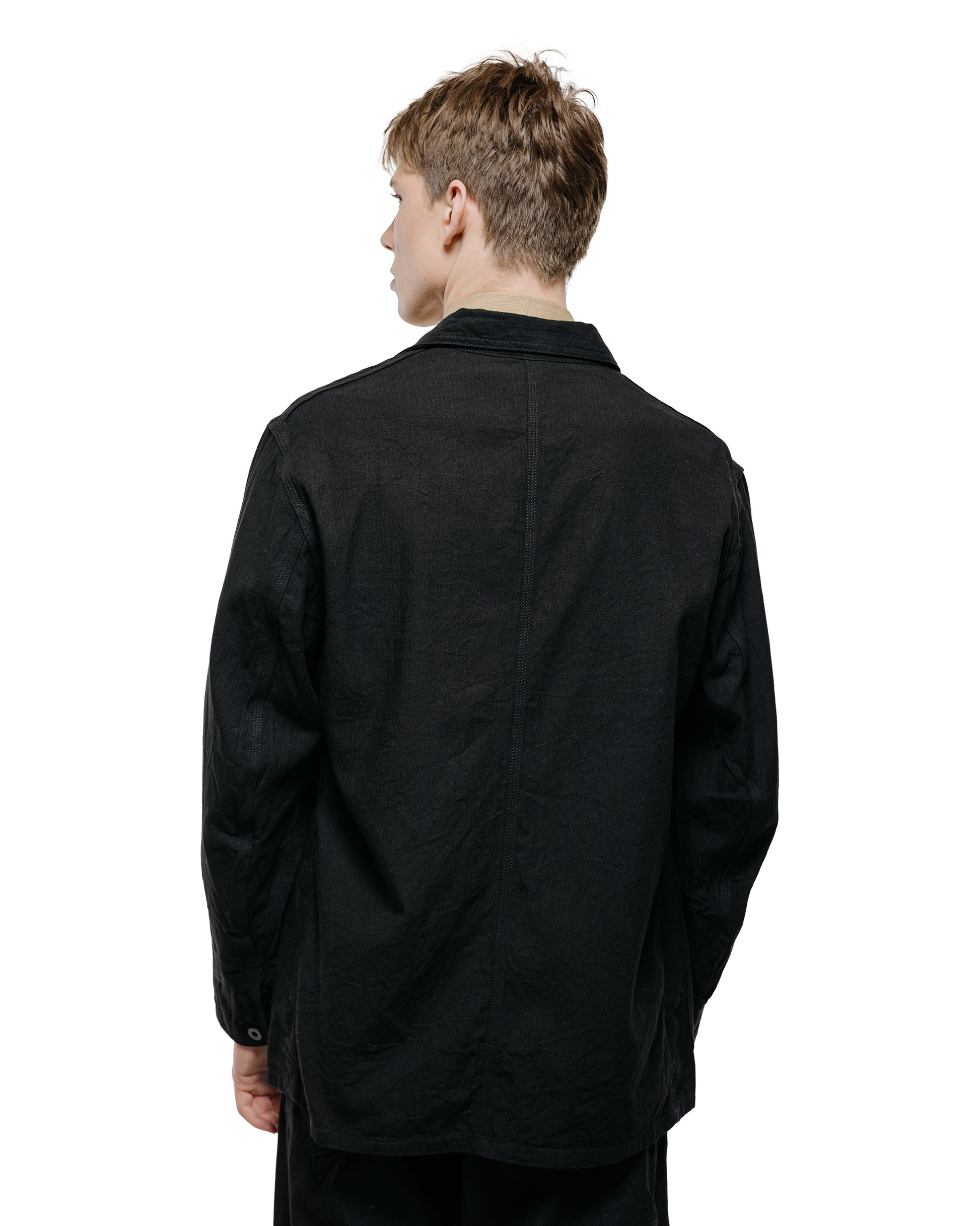 Cohérence Jackson Linen/Cotton Chevron Jacket Black