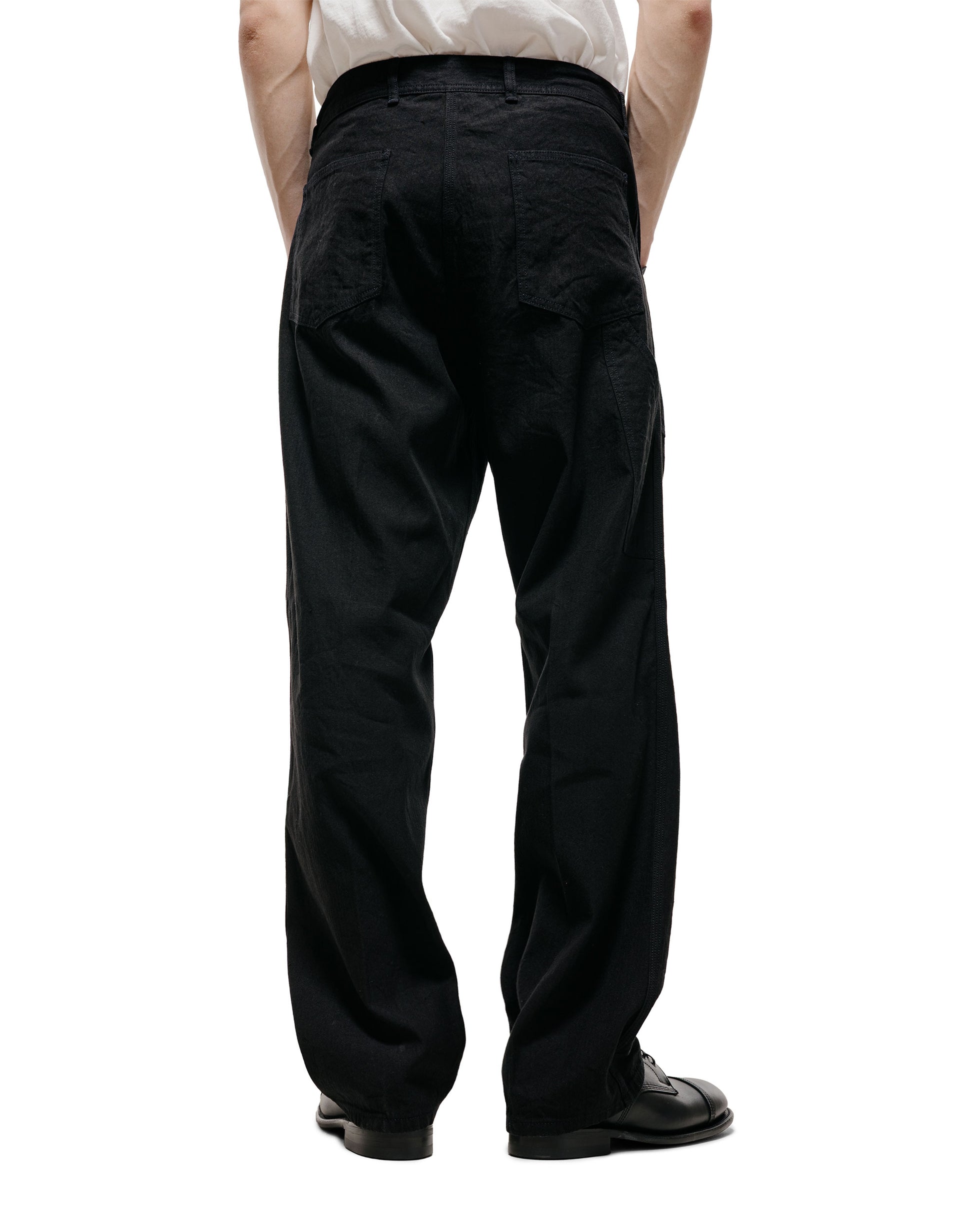 Cohérence Paul Linen/Cotton Chevron Trouser Black