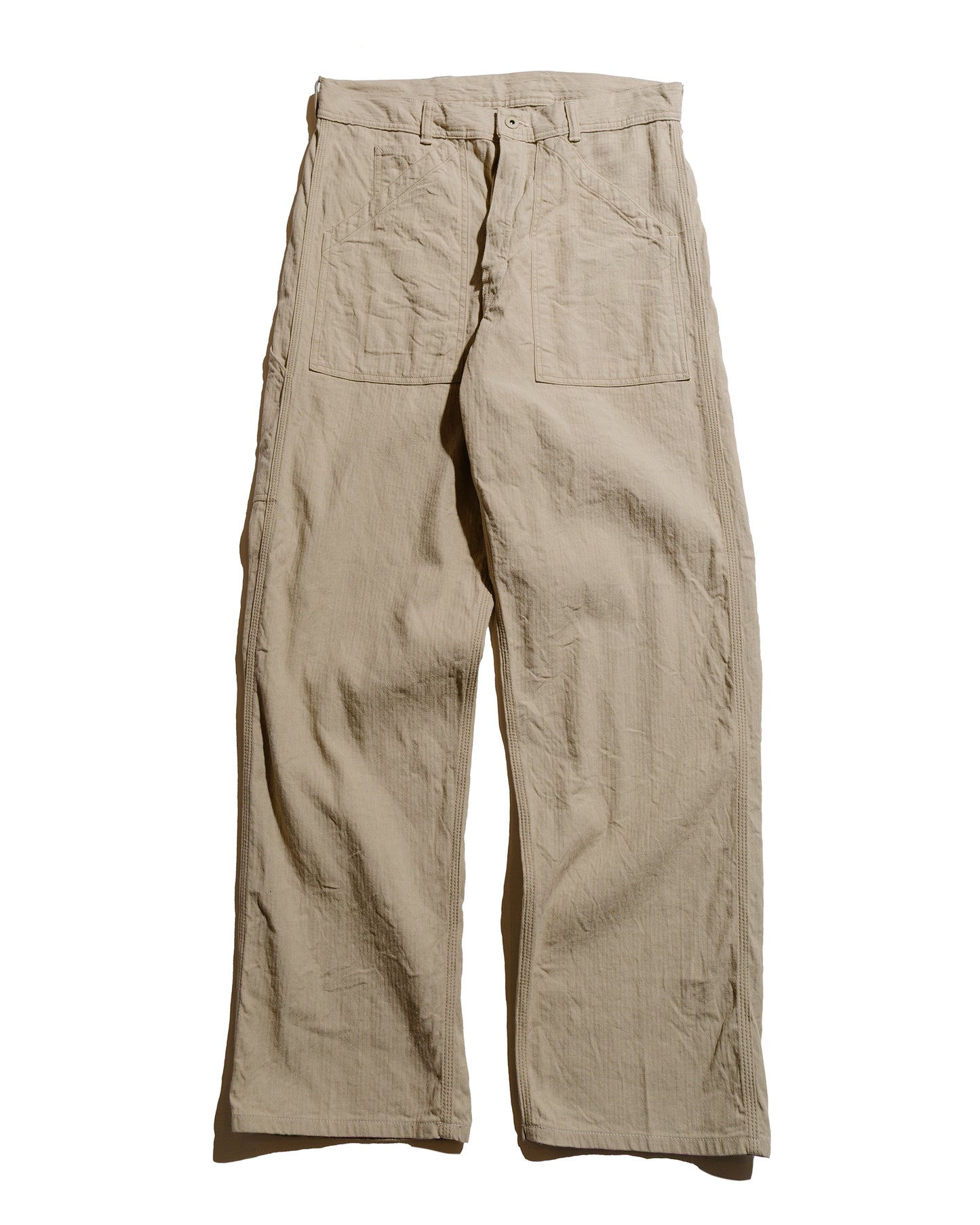 Cohérence Paul Linen/Cotton Chevron Trouser Ivory