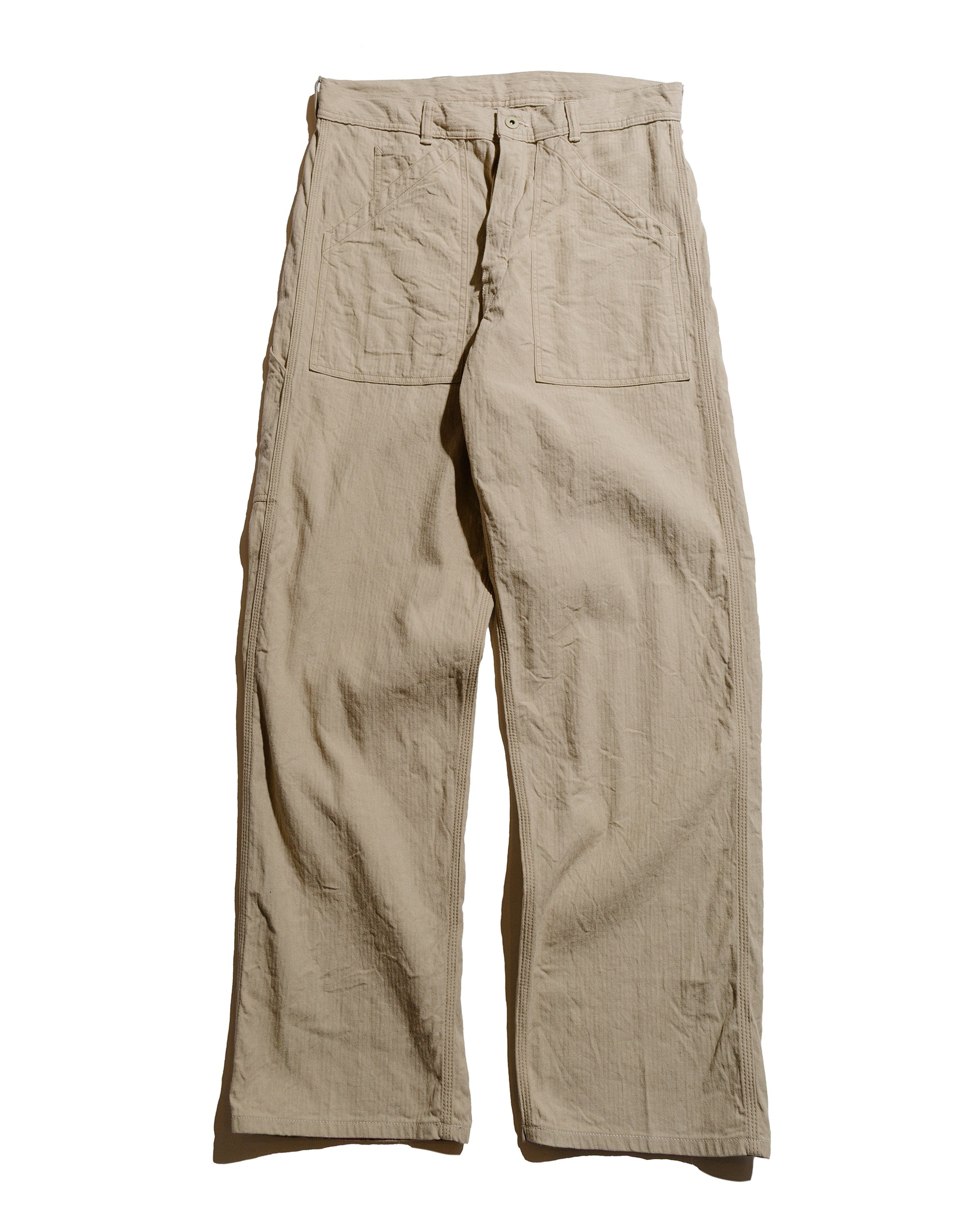 Cohérence Paul Linen/Cotton Chevron Trouser Ivory