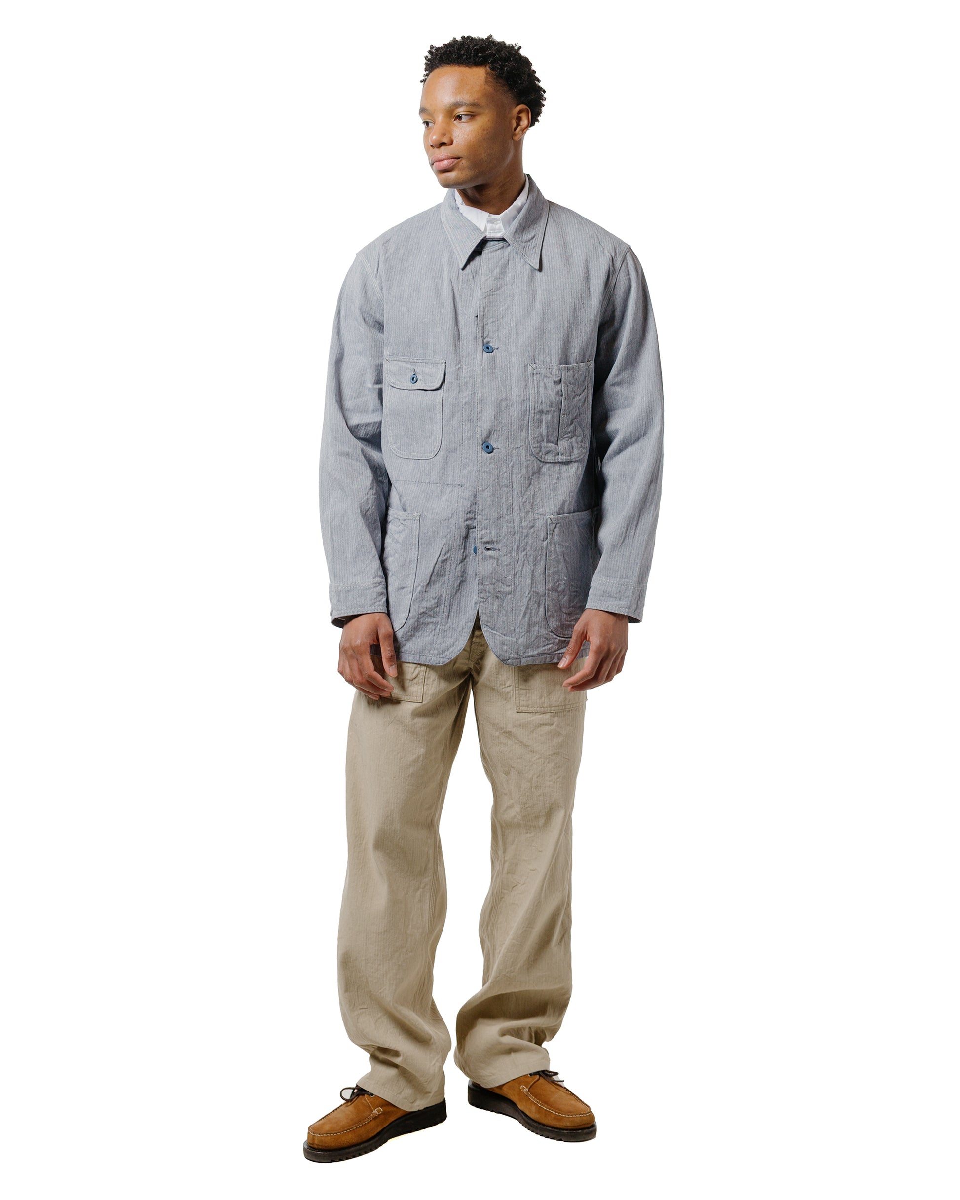 Cohérence Paul Linen/Cotton Chevron Trouser Ivory