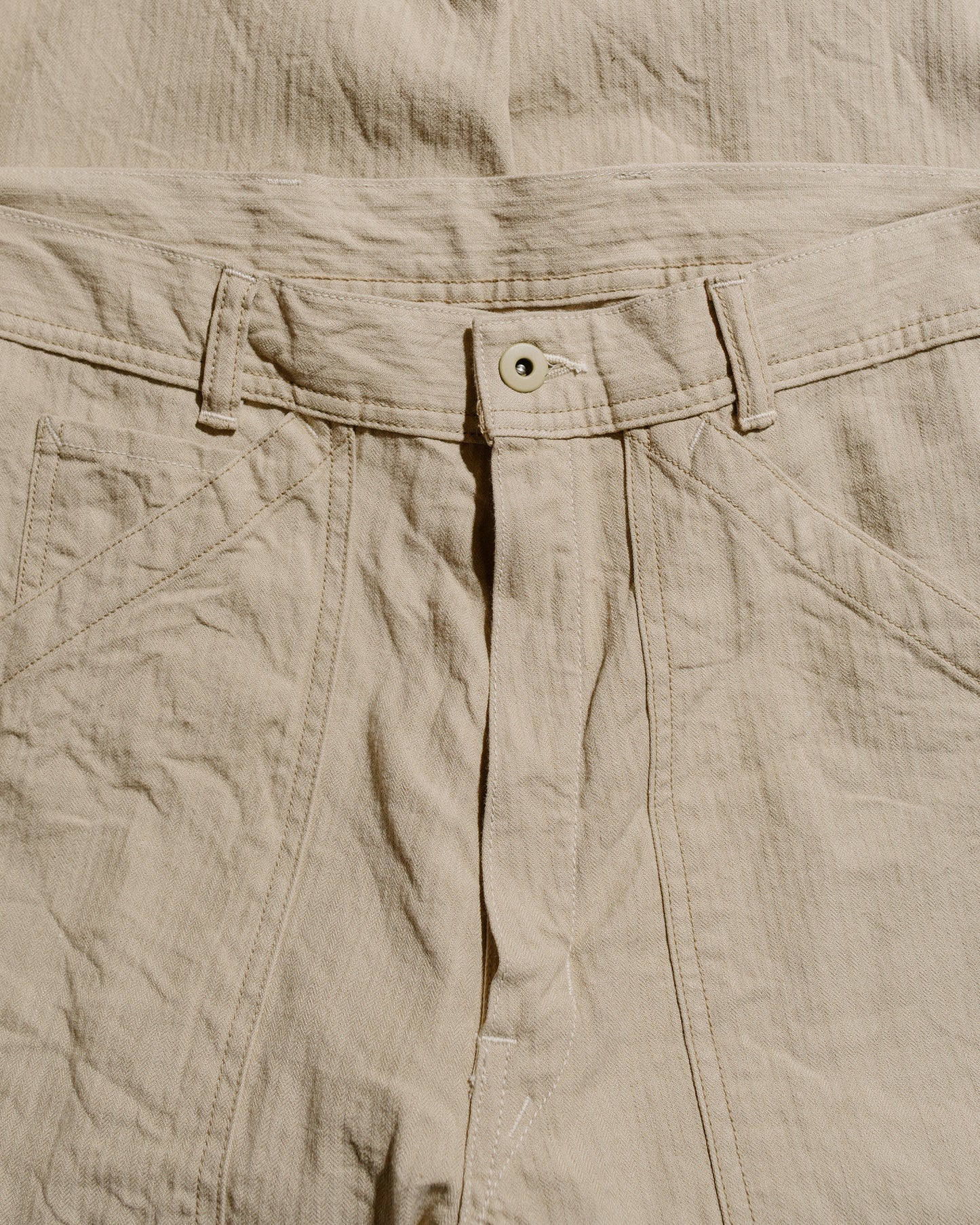Cohérence Paul Linen/Cotton Chevron Trouser Ivory