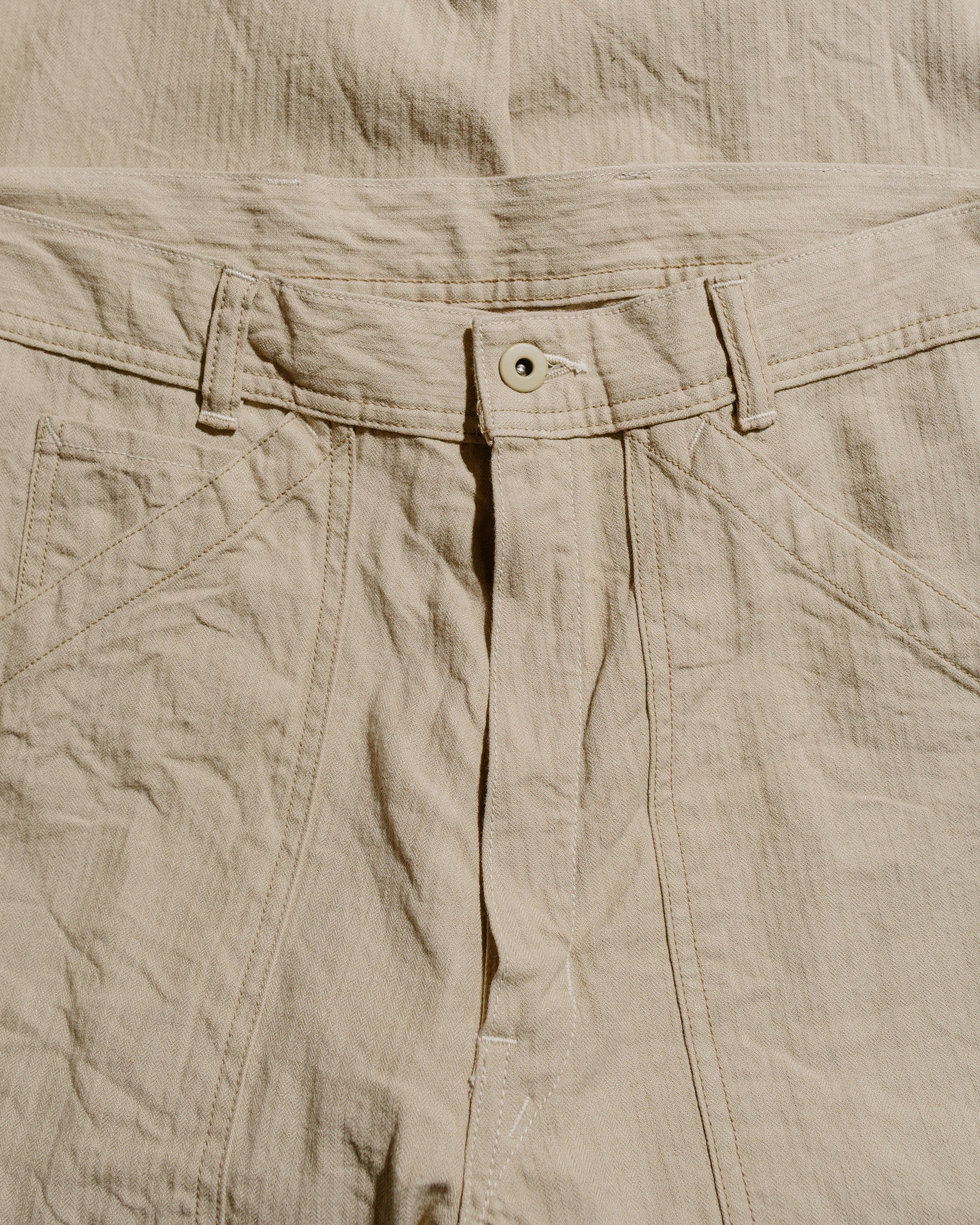 Cohérence Paul Linen/Cotton Chevron Trouser Ivory