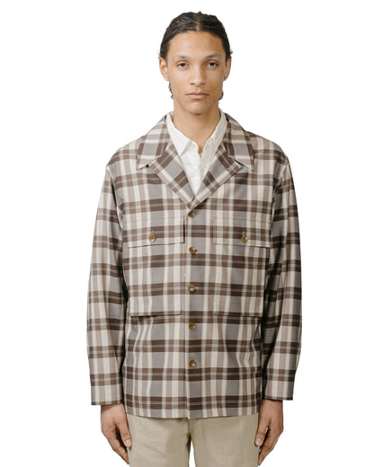 Cohérence Vernon-D Antique Wool Gabardine Jacket Beige Check model front