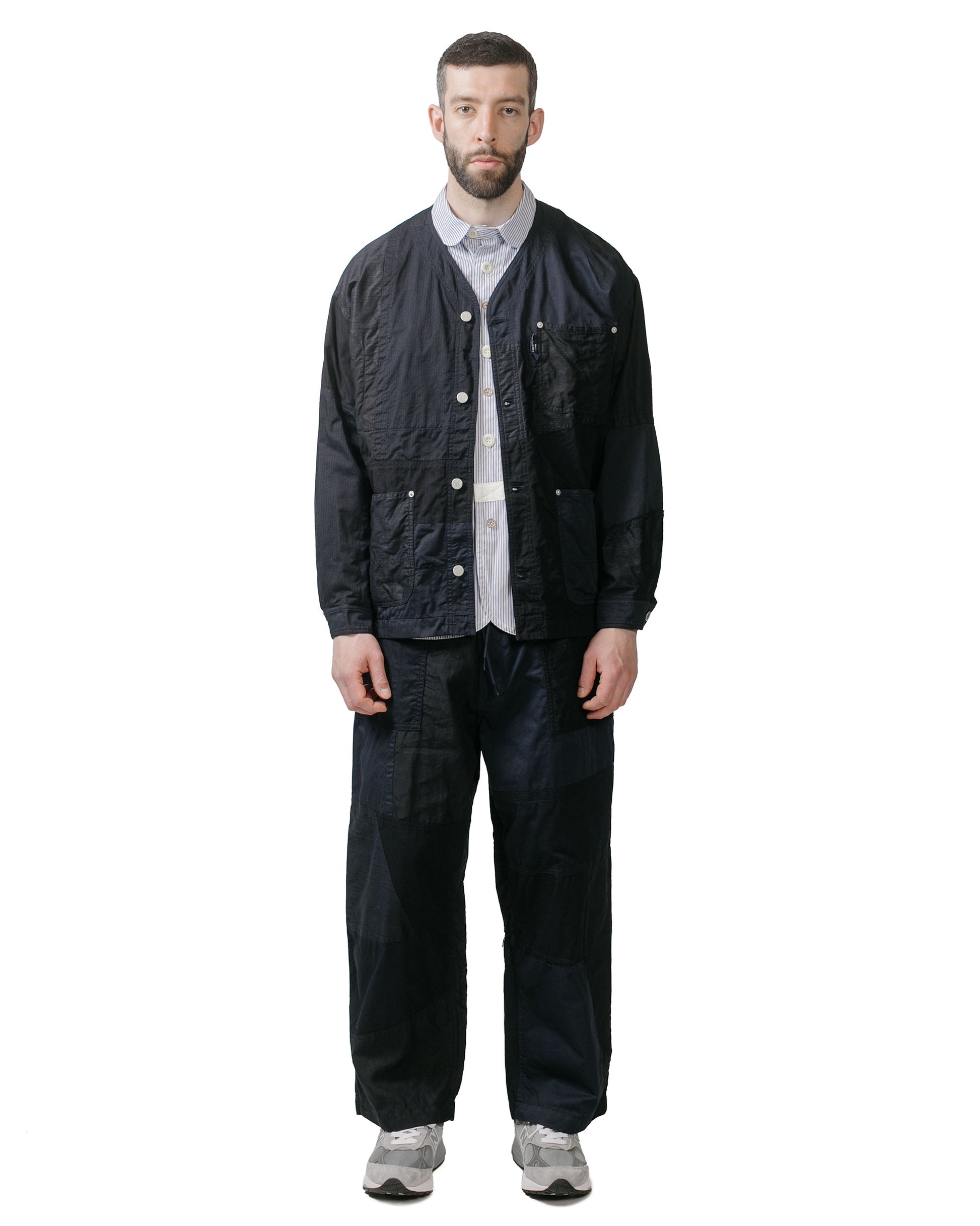 Comme des Garçons HOMME Multi Fabric Jacket Navy model full