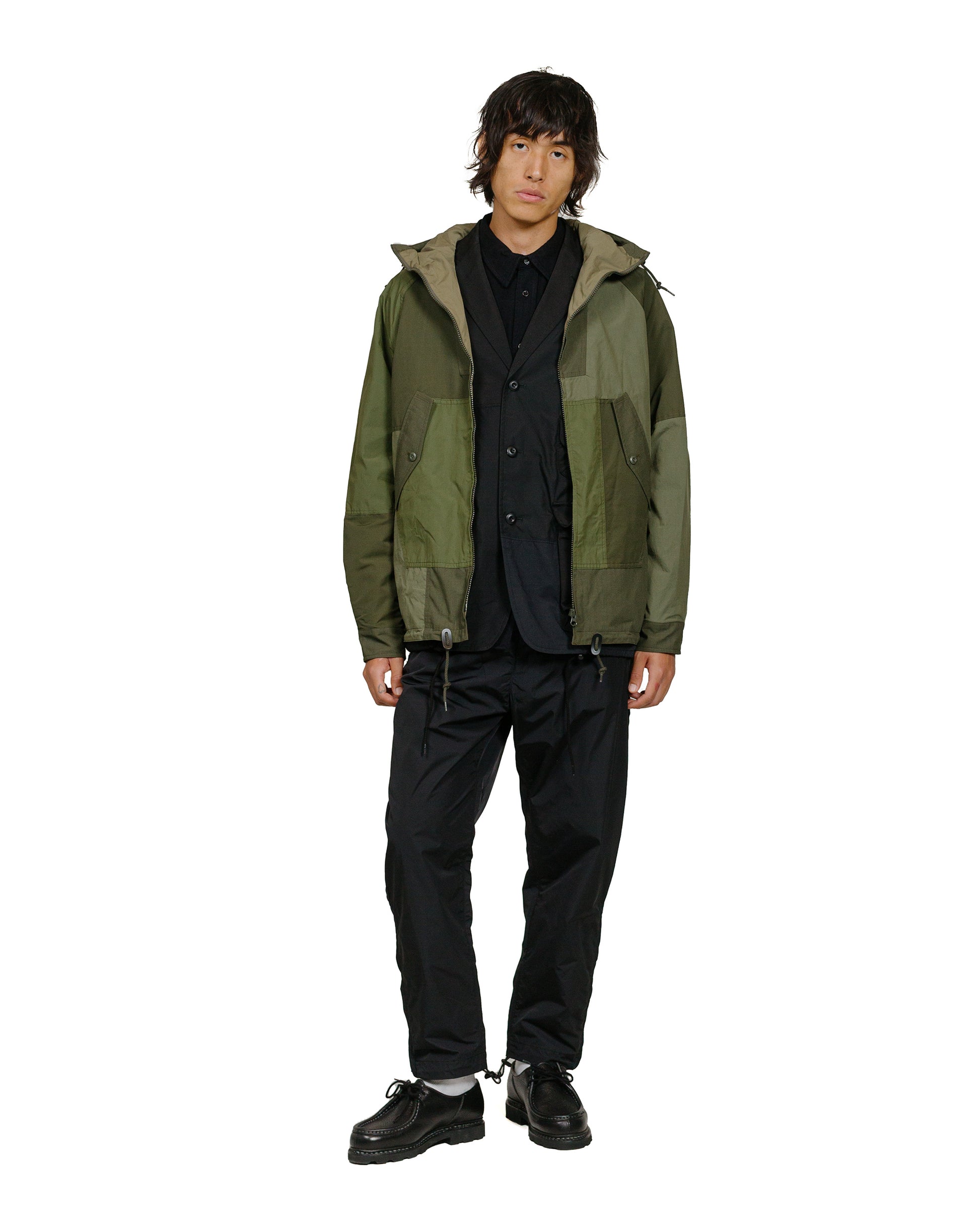 Comme des Garçons HOMME Patchwork Parka Khaki Mix model full