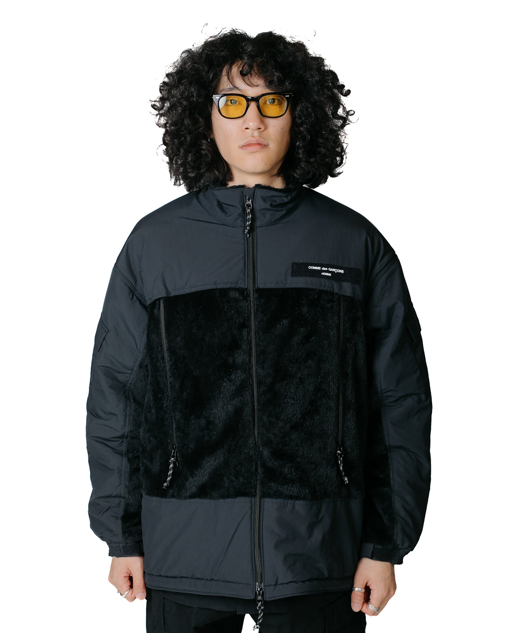Comme des Garçons HOMME Polartec Fleece Jacket Black Model Front